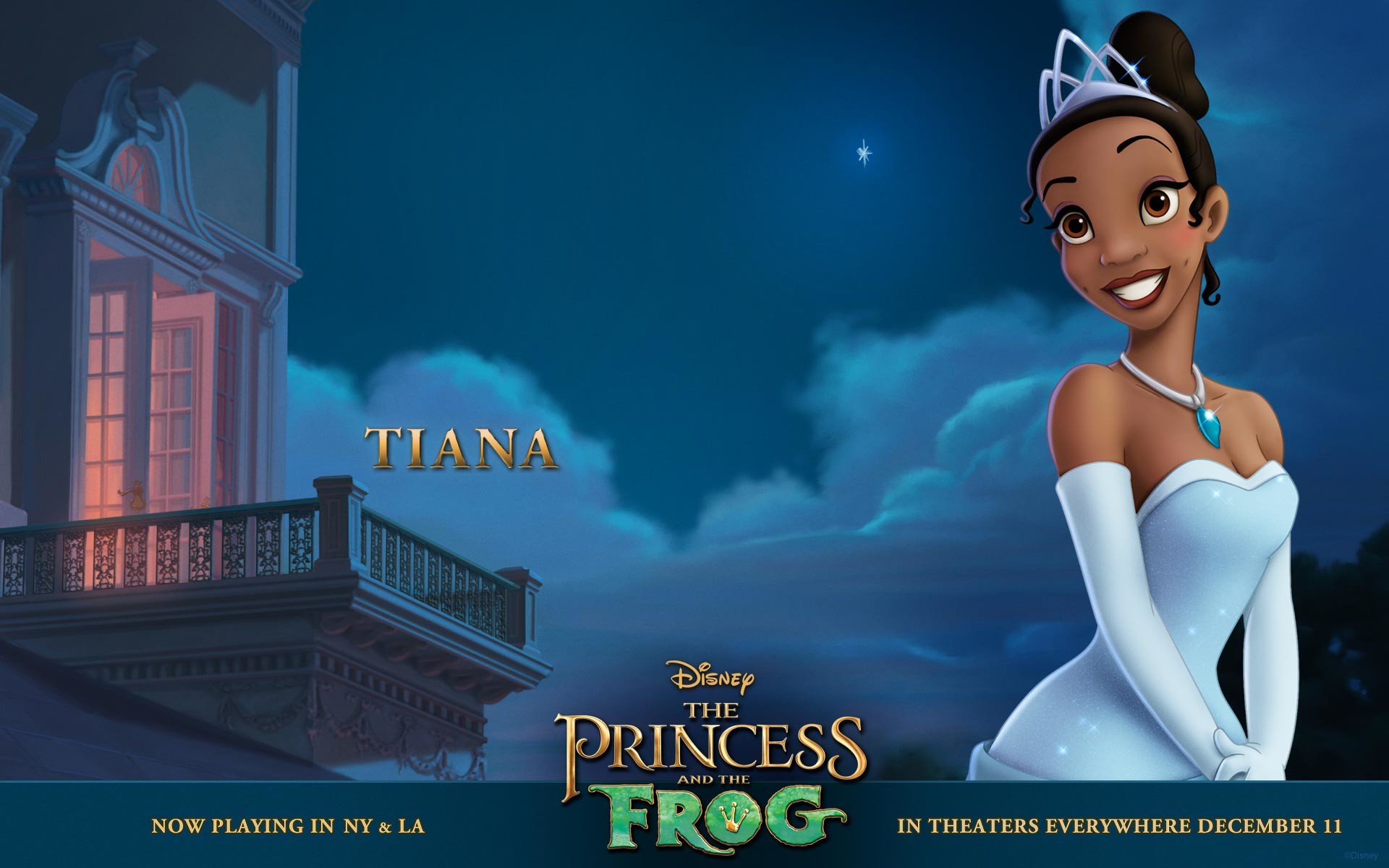 1920x1200 Tiana poses in her princess gown from the Disney movie Princess and the  Frog wallpaper