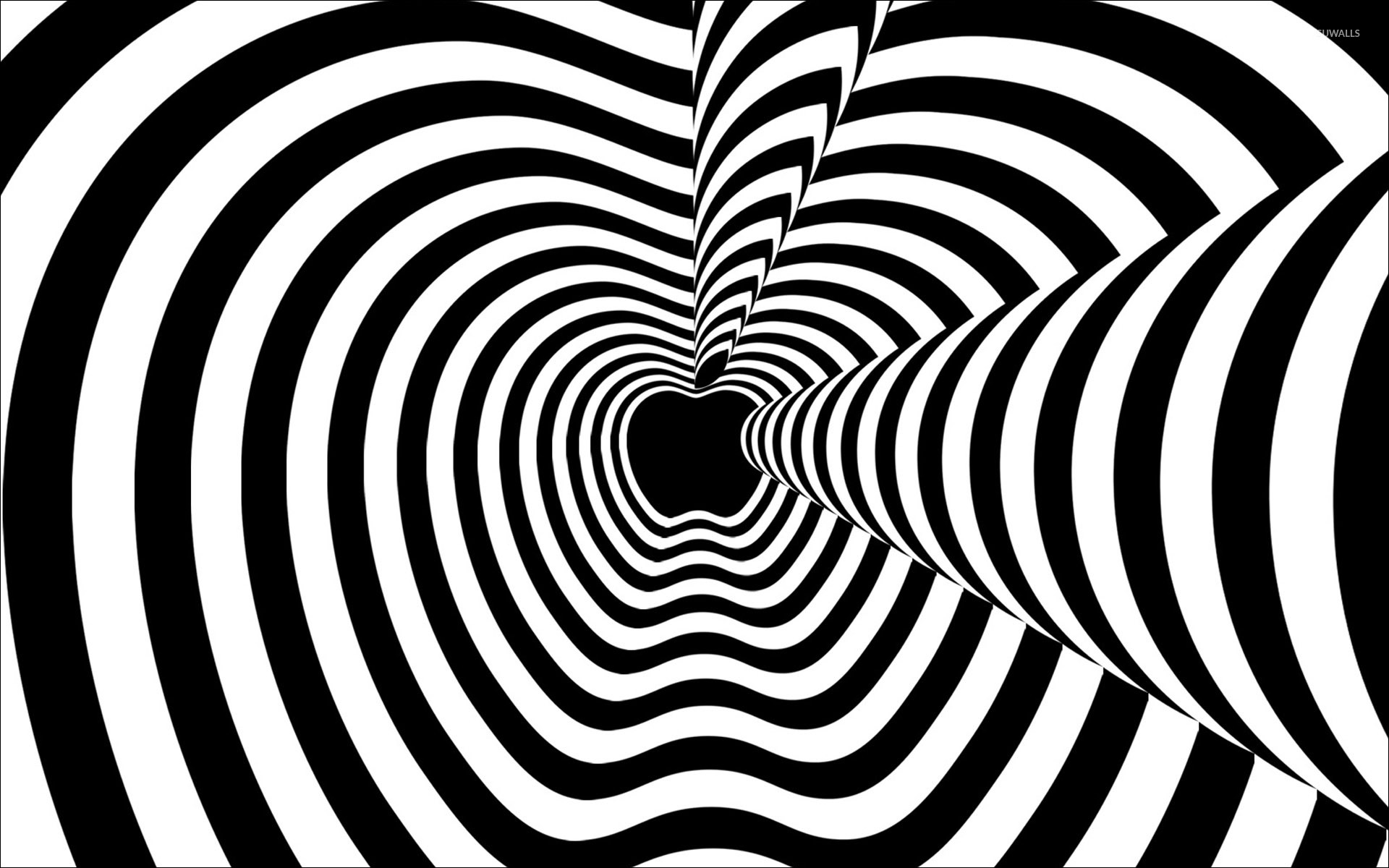 1920x1200 Hypnotic black and white Apple wallpaper