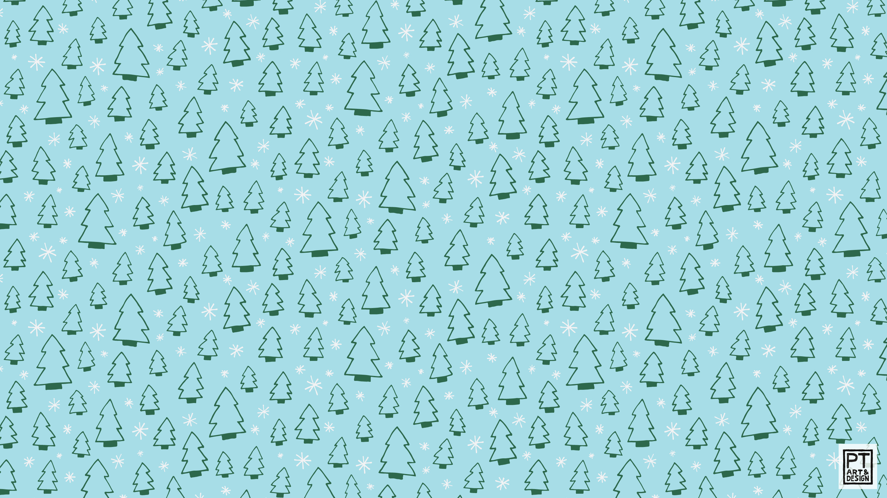 2880x1620 Pattern of green fir trees and white snowflakes on a blue background Winter  Trees Widescreen Desktop Wallpaper ...