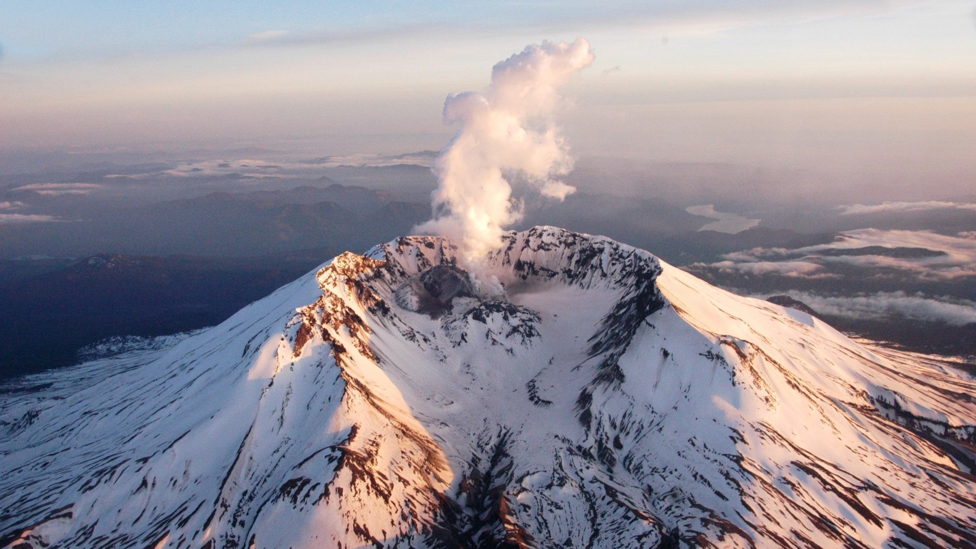 1920x1080 Eruption Tag - Cascade Volcano Eruption Washington Aerial Helens North  Mountains Mount Mountain Stock Photo for