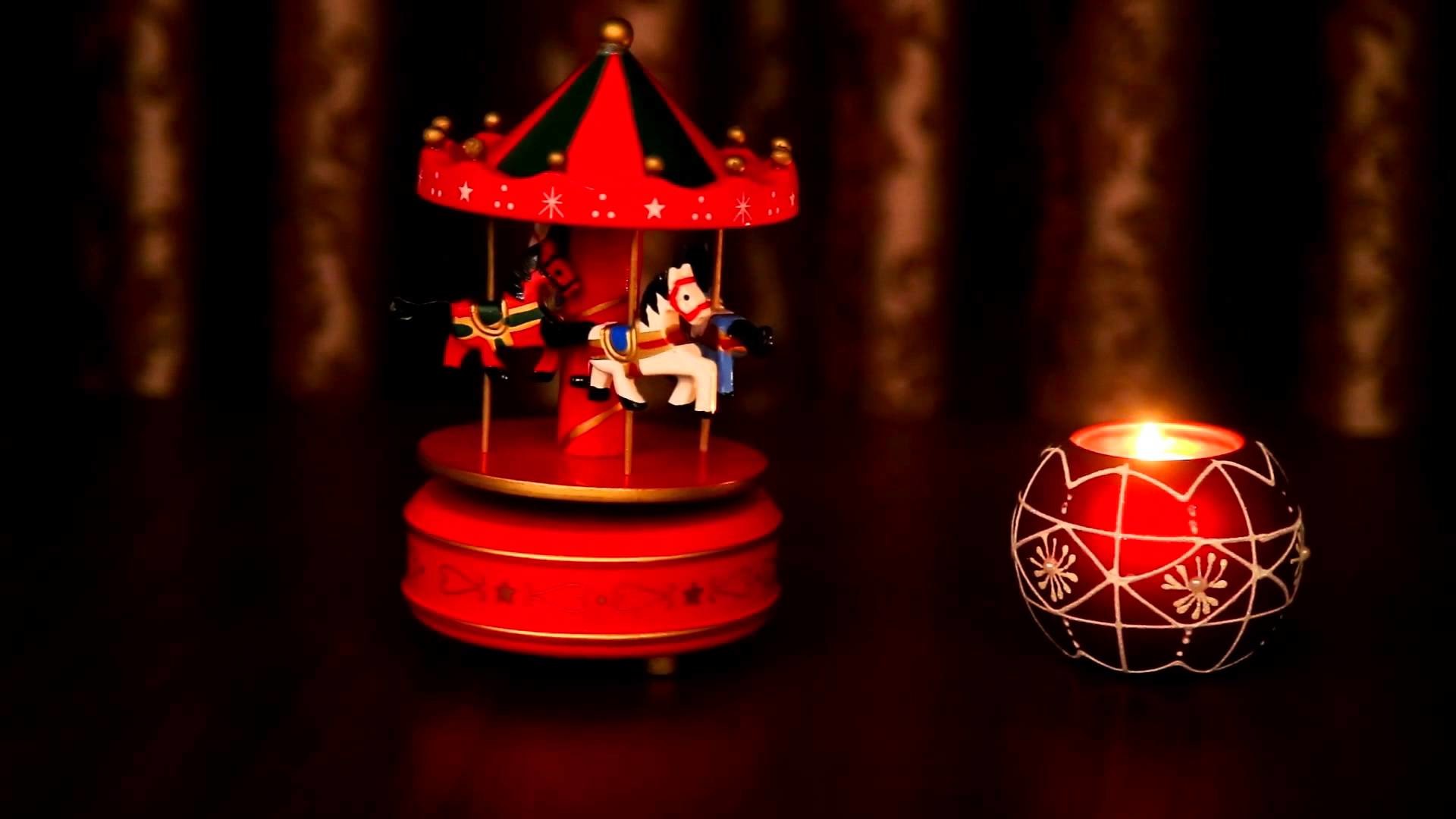 1920x1080 Carousel Music Box - Wooden Merry Go-Round 4 Horse Rotation Wind-up -  YouTube