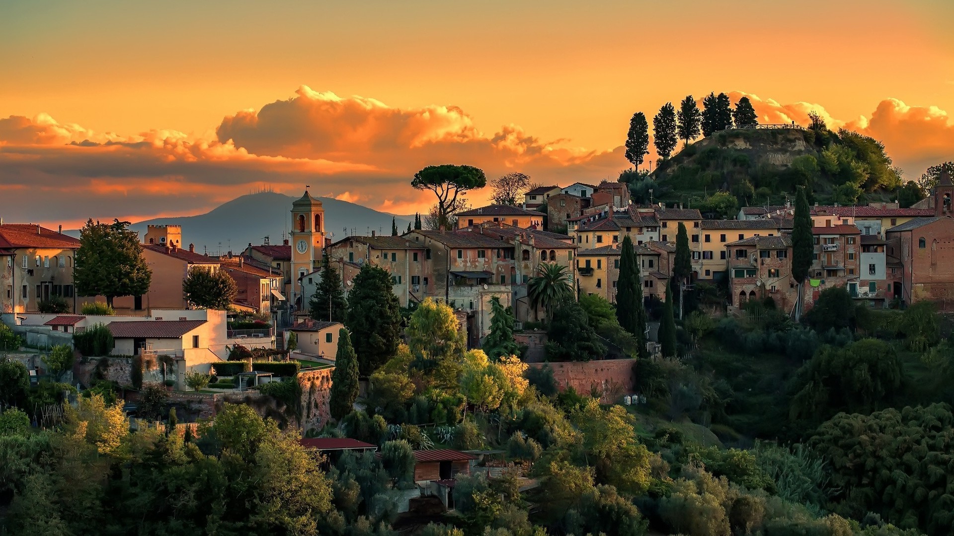 1920x1080 architecture, Building, House, Nature, Italy, Church, Trees, Clouds,  Sunset, Hill, Tower, Old Building, History Wallpapers HD / Desktop and  Mobile ...