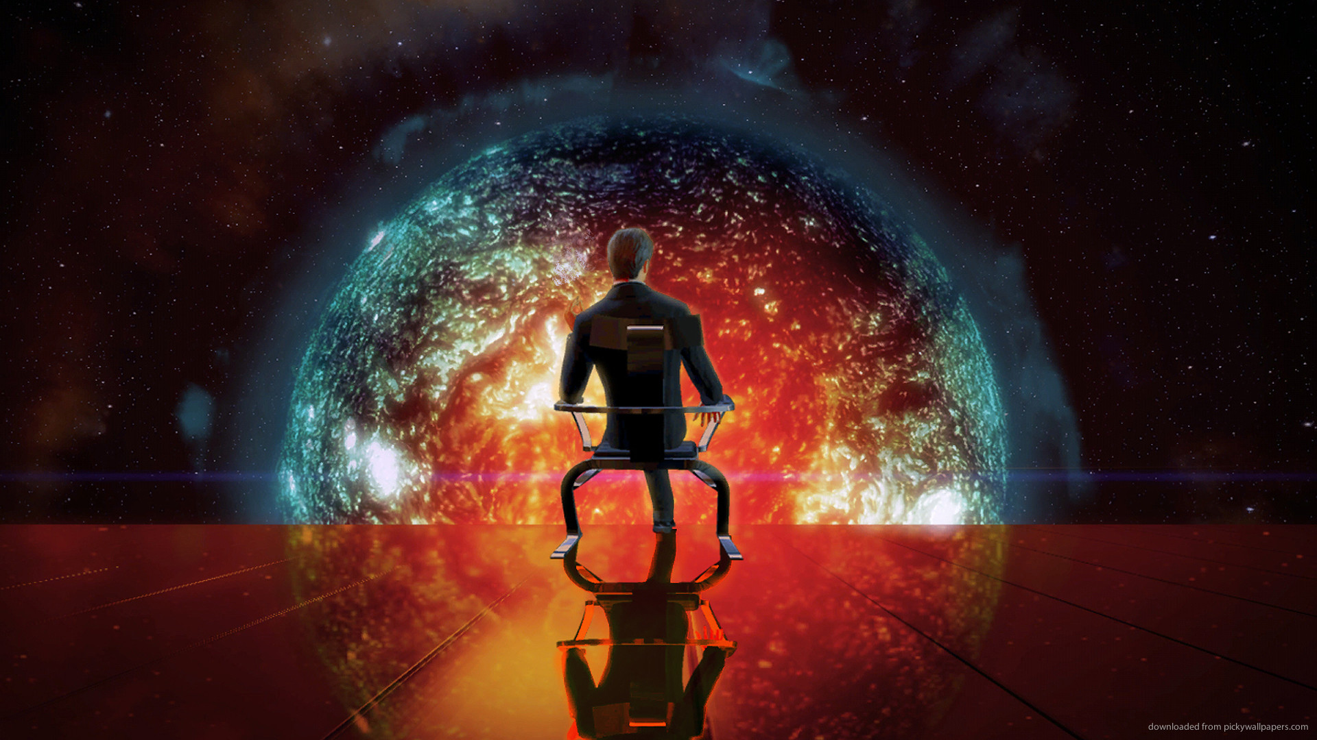 1920x1080 Mass Effect Illusive Man in Chair for 