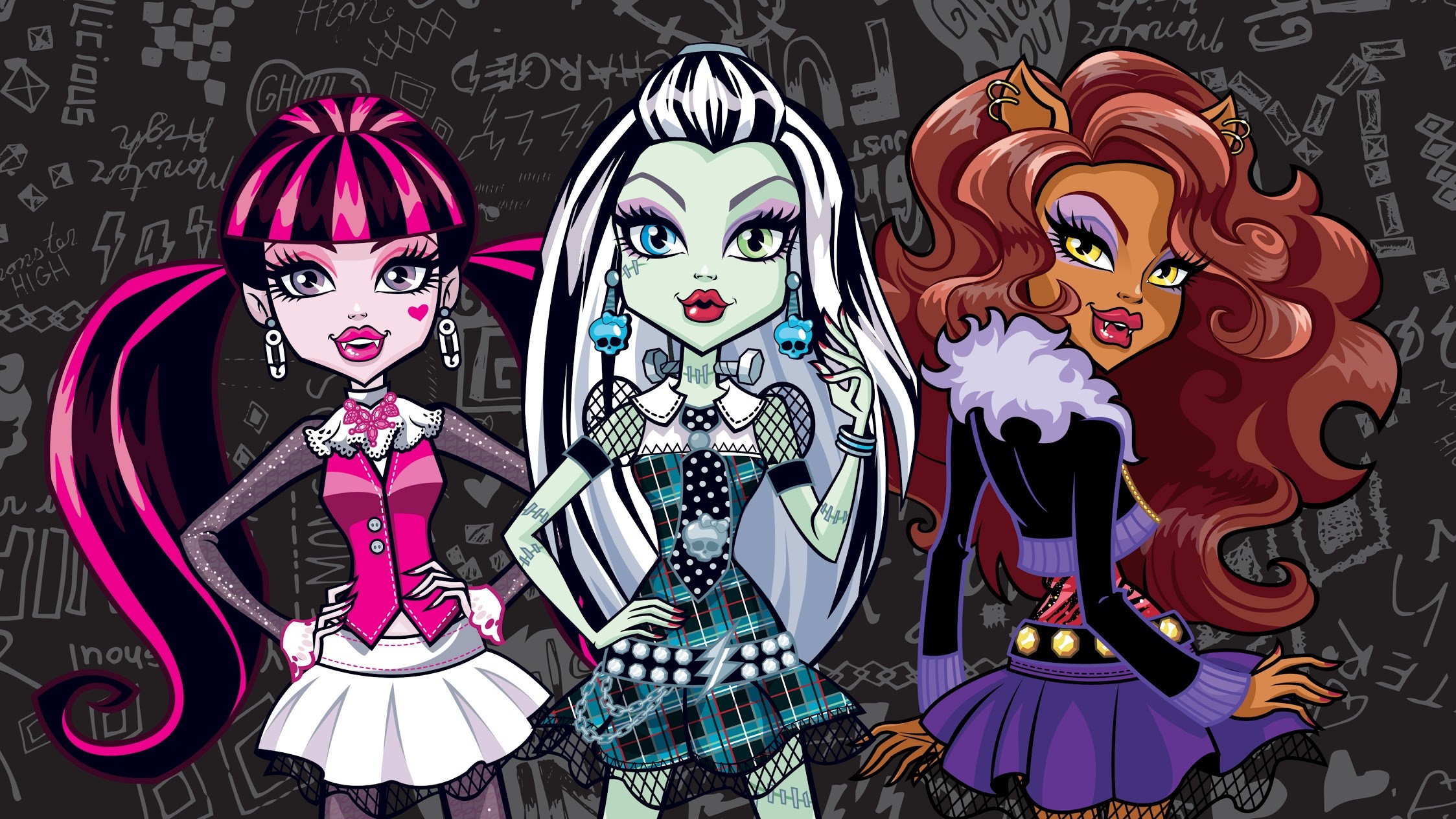 2247x1264 Zeichentrick - Monster High Puppe Mattel Fantasy MÃ¤dchen Gothic Emo  Wallpaper