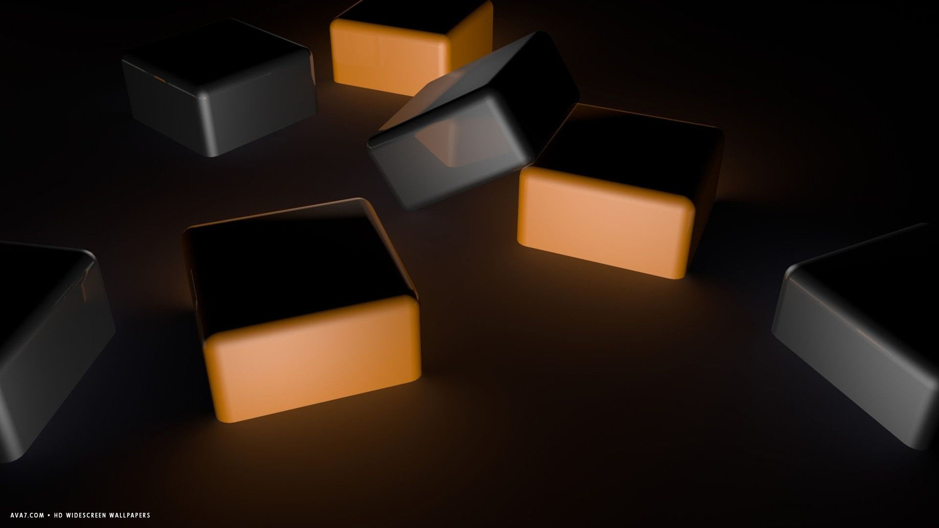 1920x1080 3d cubes dark orange hd widescreen wallpaper