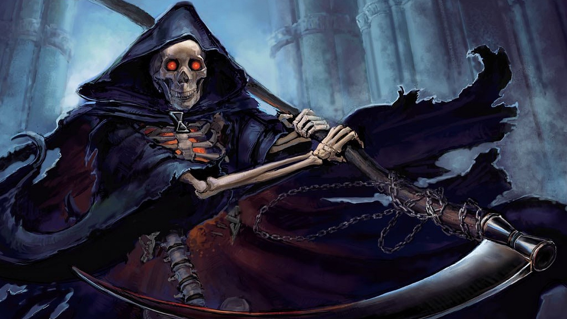 1920x1080 Dark Grim Reaper Horror Skeletons Skull Creepy F Wallpaper At Dark  Wallpapers