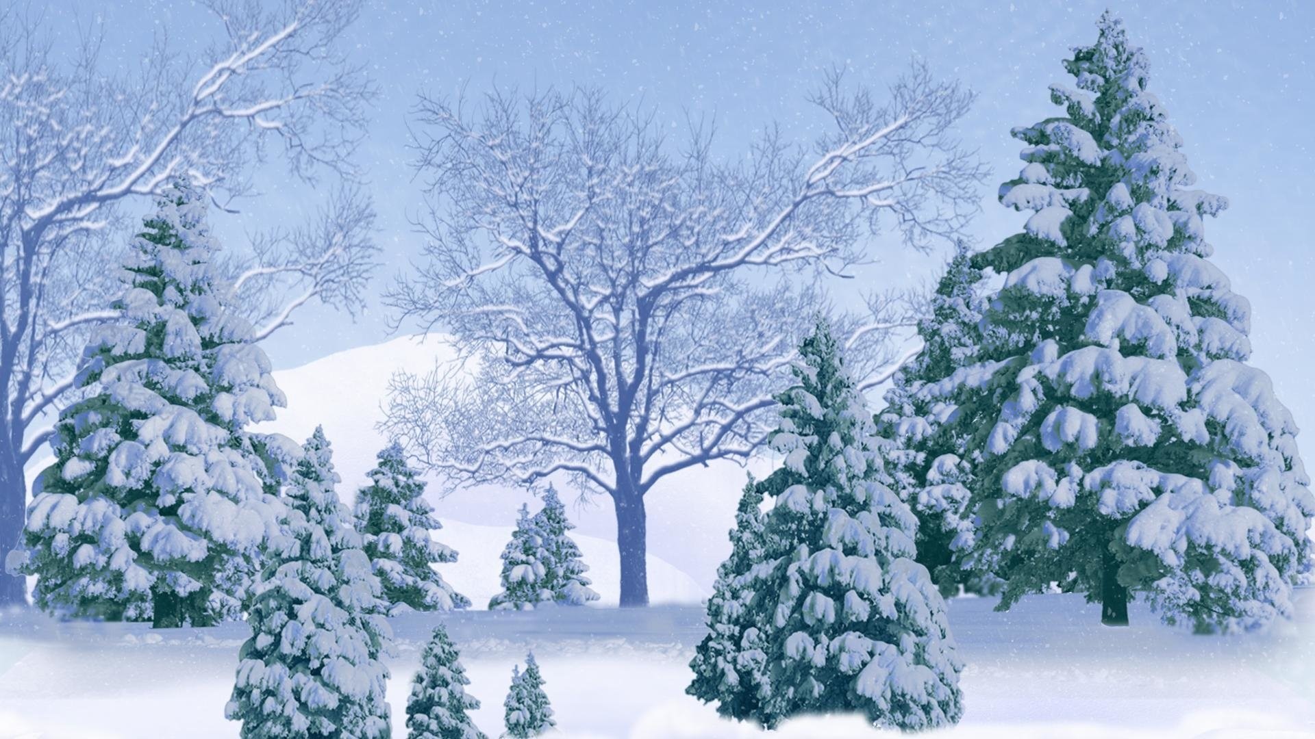 1920x1080 Artistisk - Winter Artistisk Skog Tree Snow Bakgrund