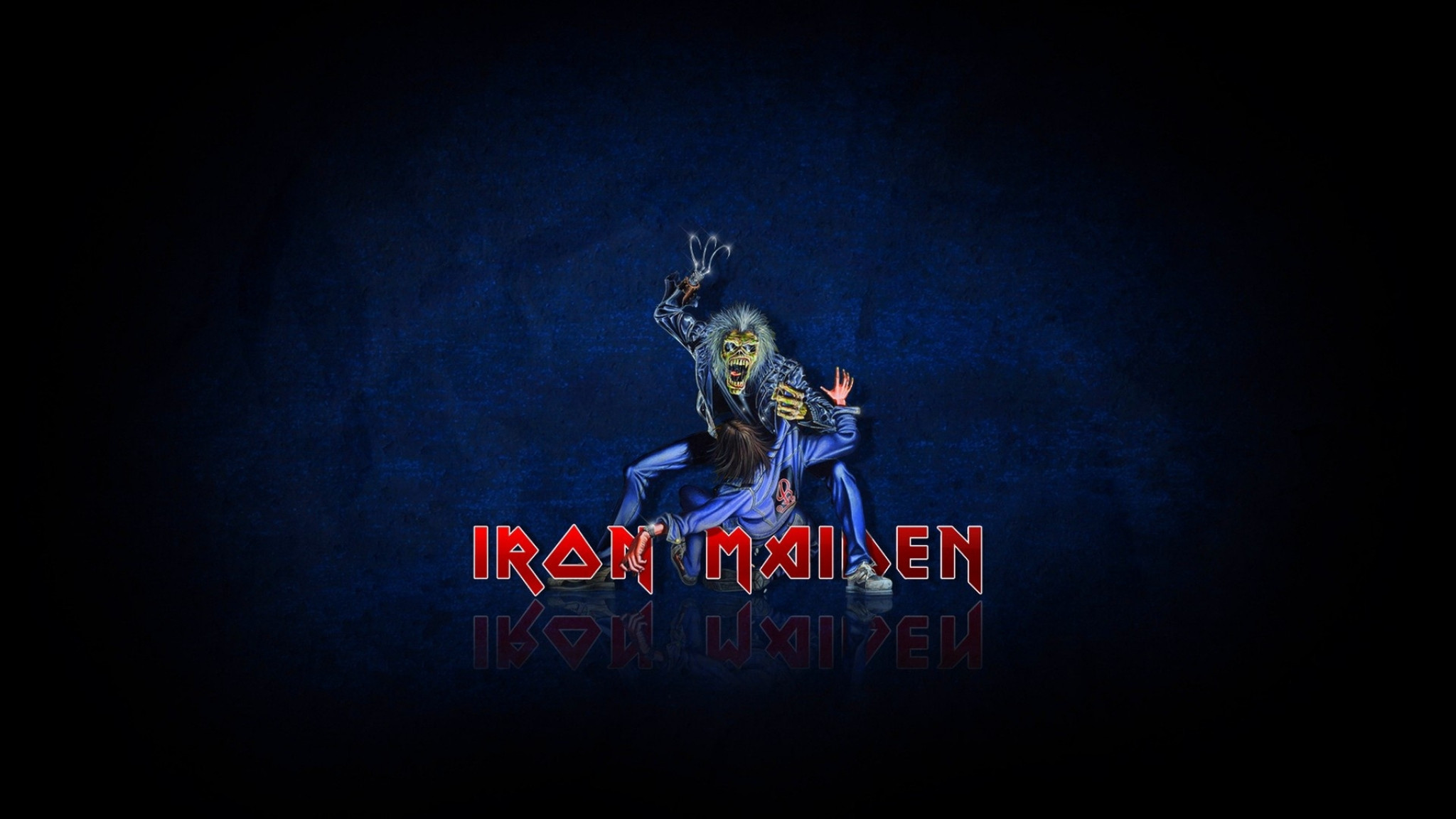 2048x1152 Preview wallpaper iron maiden, zombi, victim, darkness, letters 