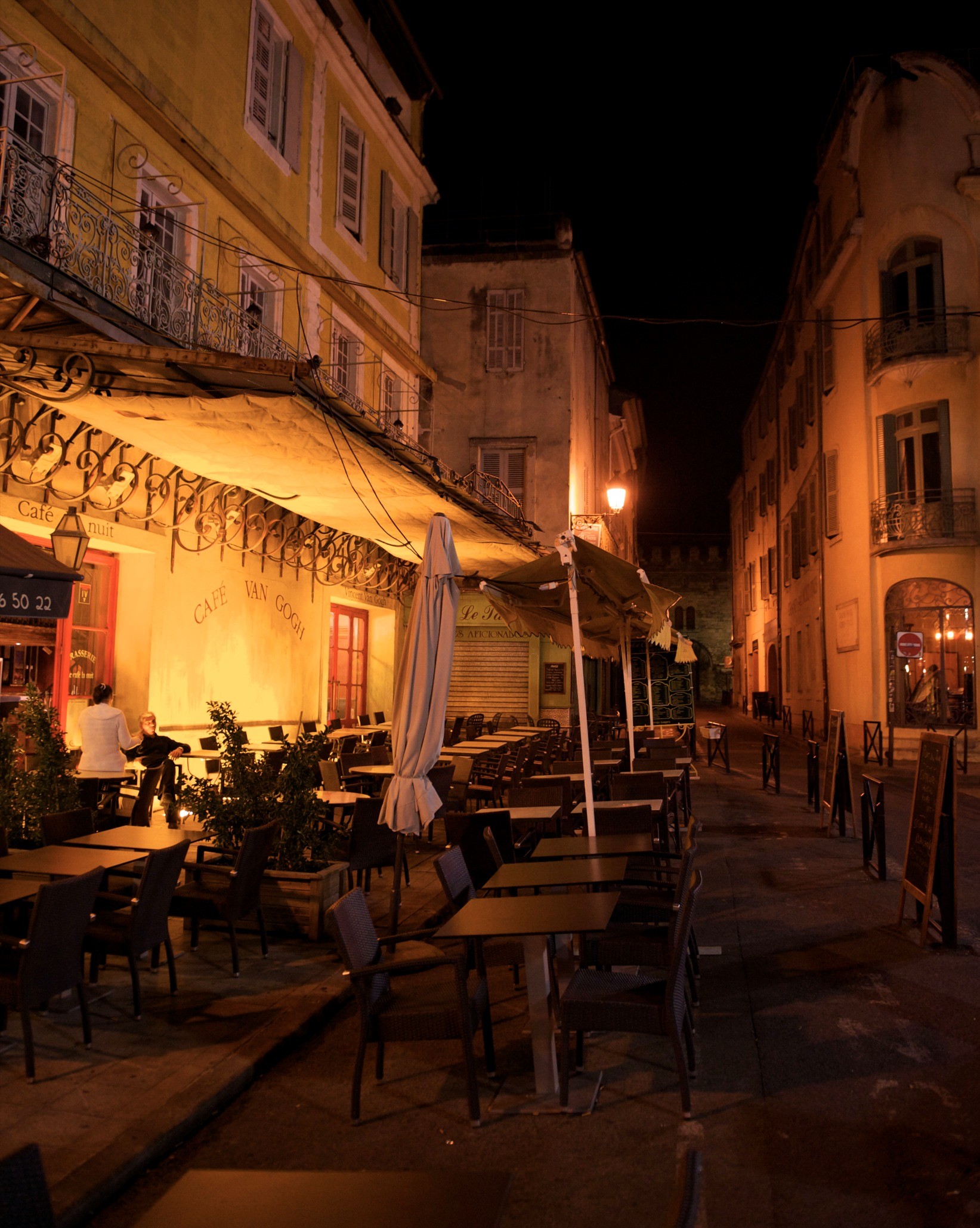1643x2058 CafÃ© Terrace at Night is another remarkable painting of Arles at night. The  cafÃ© on the Place du Forum that inspired Van Gogh has been refurbished in  the ...