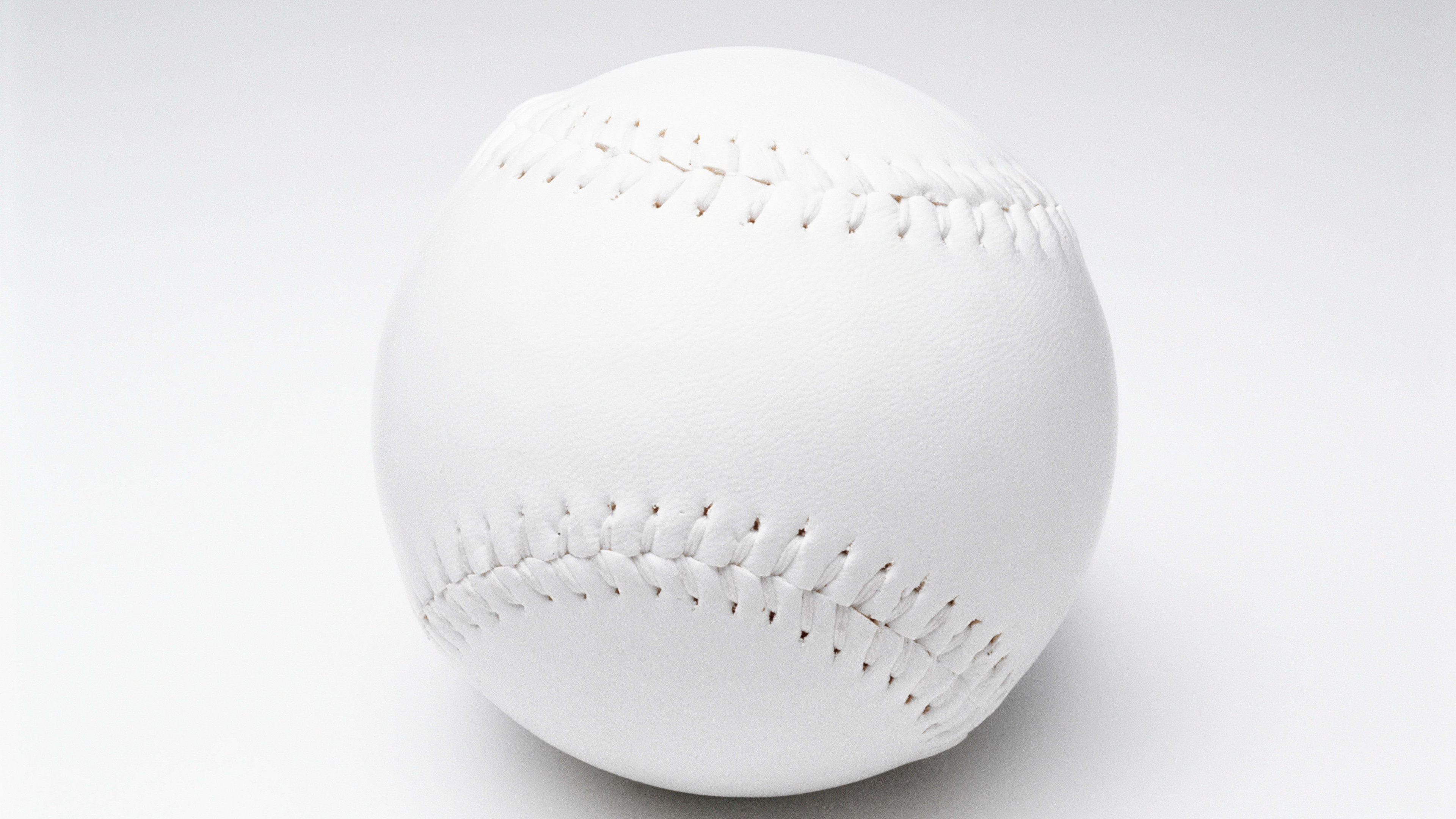 3840x2160  Wallpaper baseball, ball, white background