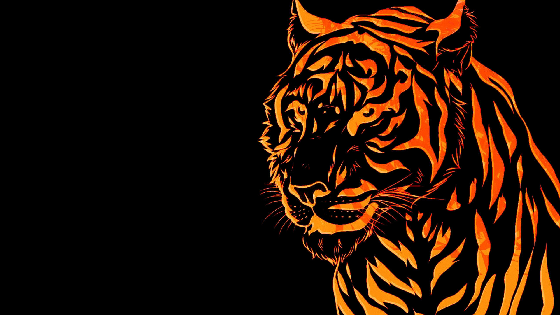 1920x1080 hd pics photos beautiful tiger skin lines orange neon hd quality desktop  background wallpaper 