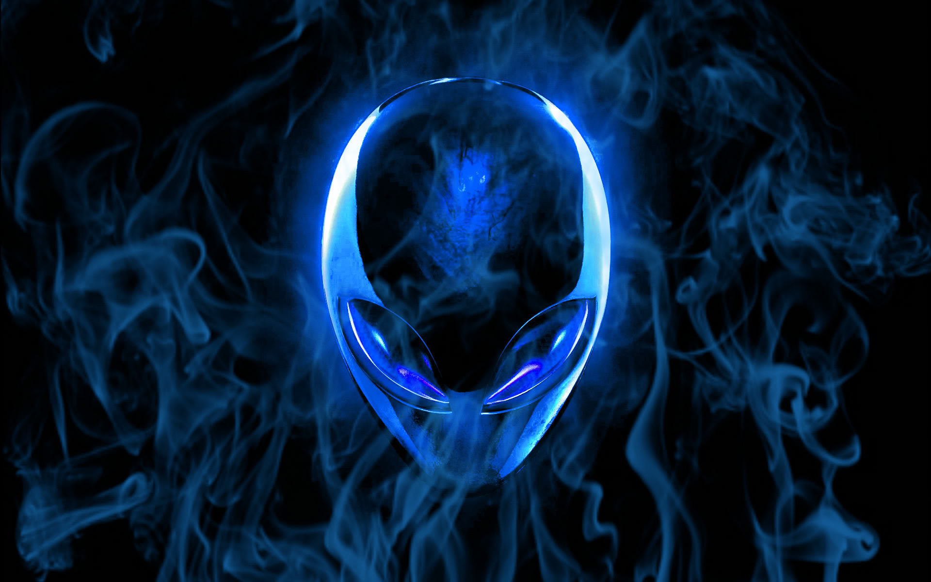 1920x1200 Alienware Desktop Background Blue Flaming Alienware Head 