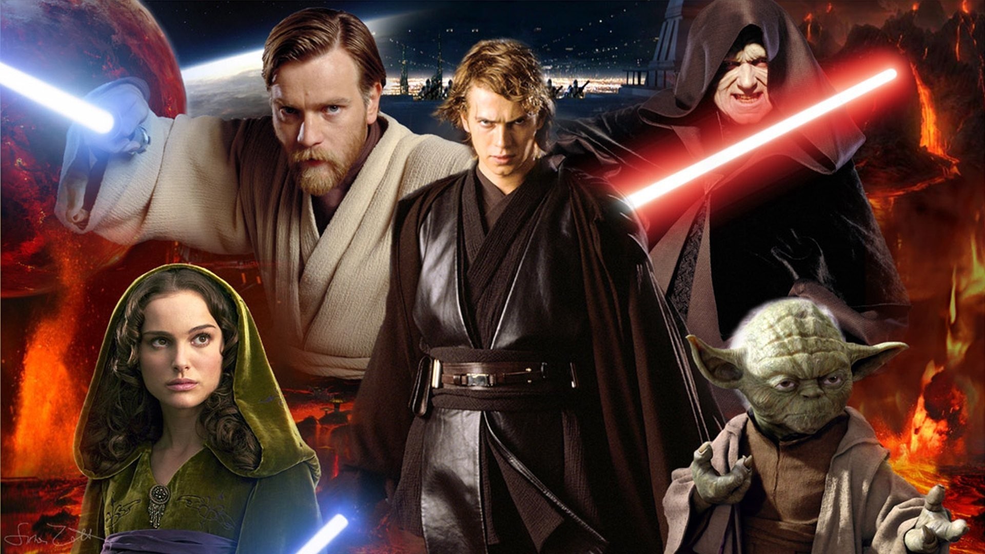 1920x1080 Movie - Star Wars Episode III: Revenge of the Sith Darth sidious Yoda Anakin  Skywalker