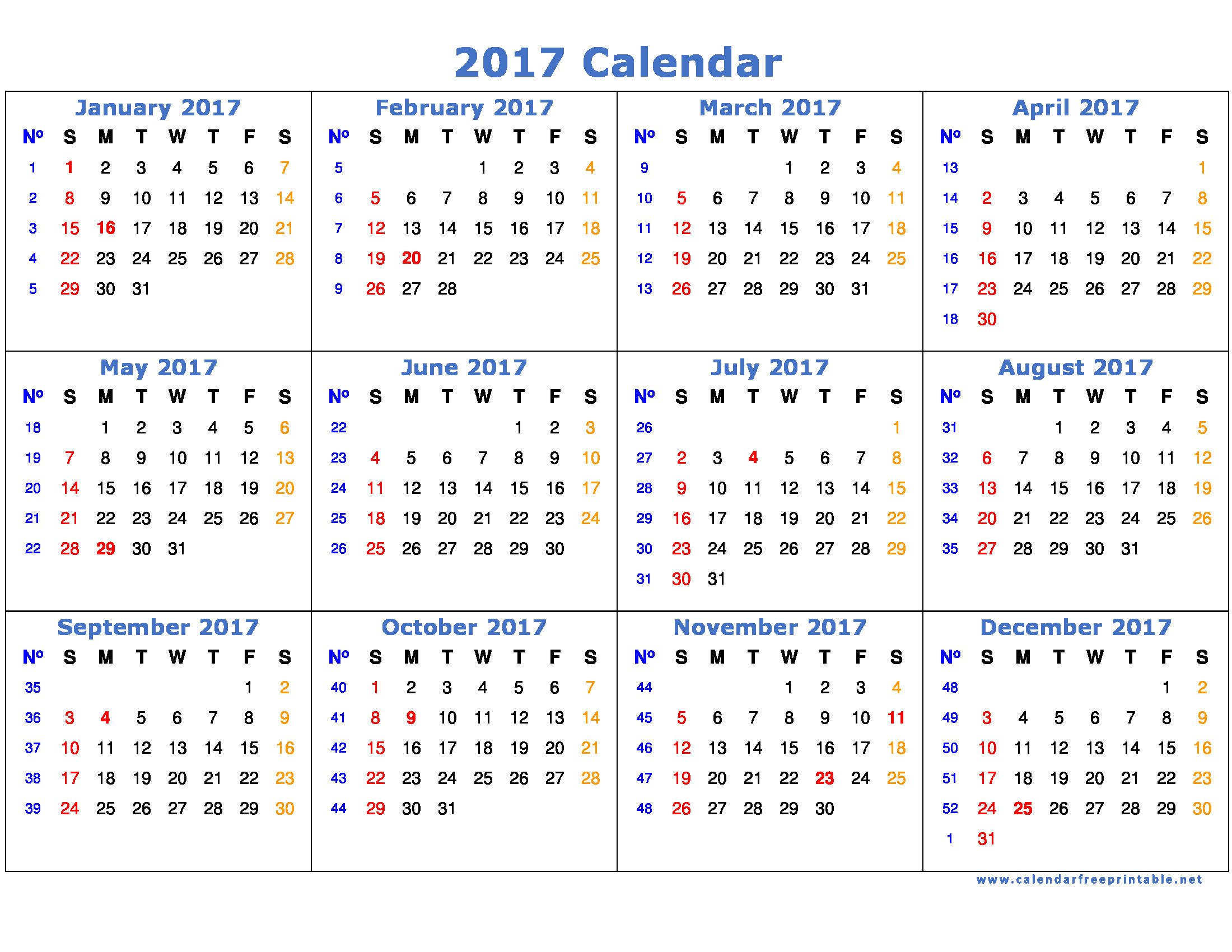 2200x1700 2017 calendar template