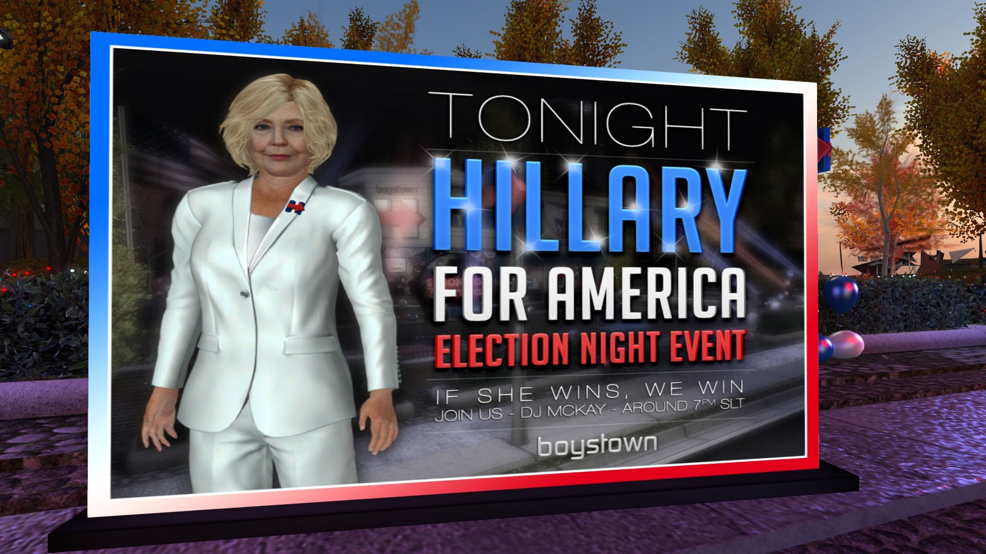 1920x1080 The party is being held by the Hillary Clinton 2016 Second Life group (not  to be confused with the still-existing Hillary Clinton 2008 Second Life  group).