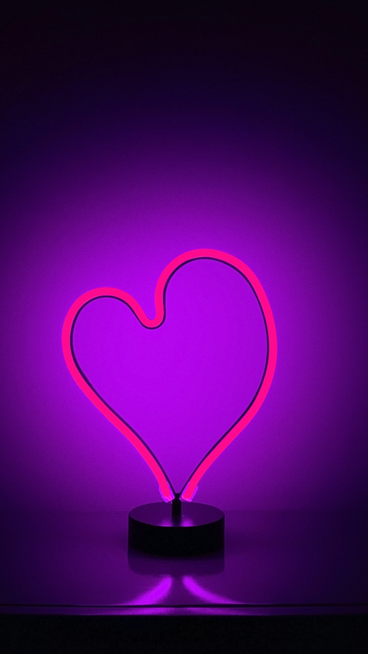 1440x2560 Wallpaper Love Heart Neon Purple Light 4k Love 12771