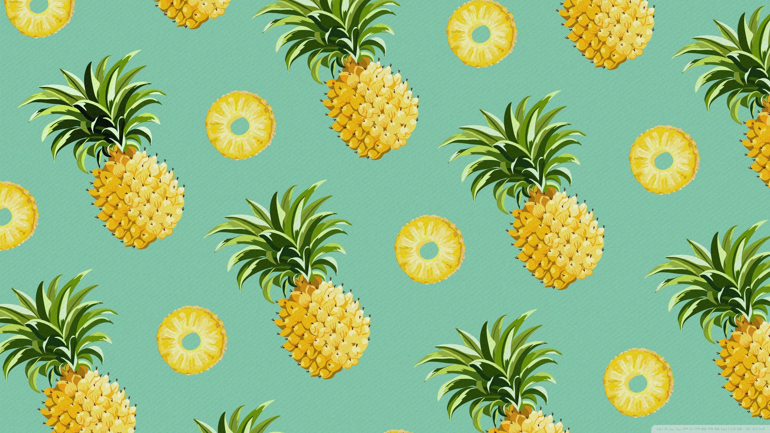 2560x1440 Pineapple (Blue) Wallpaper by RIFLE PAPER Co