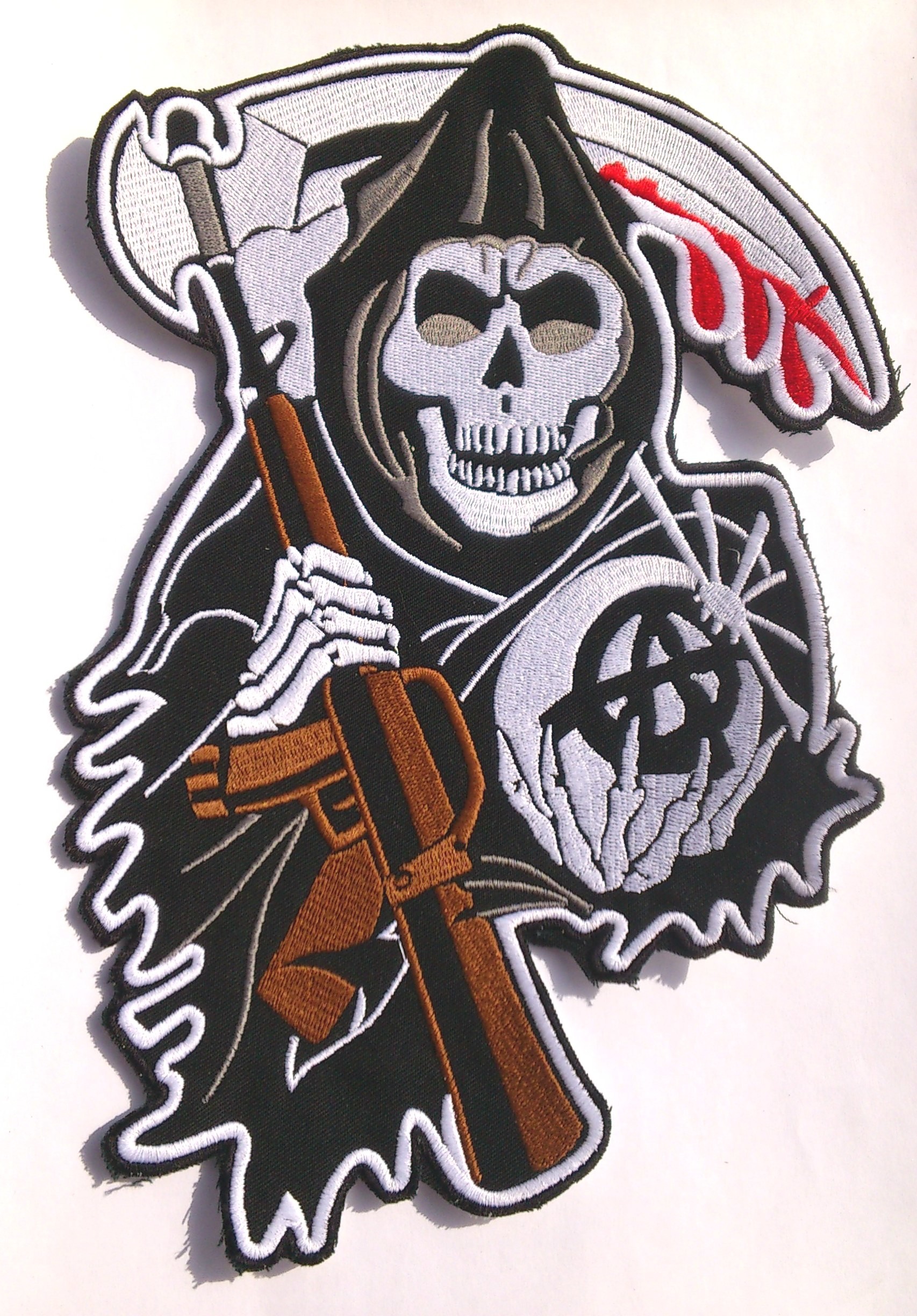 1706x2448 sons of anarchy patches | Sons of Anarchy Skull CENTER Backpatch SAMCRO  redwood original .