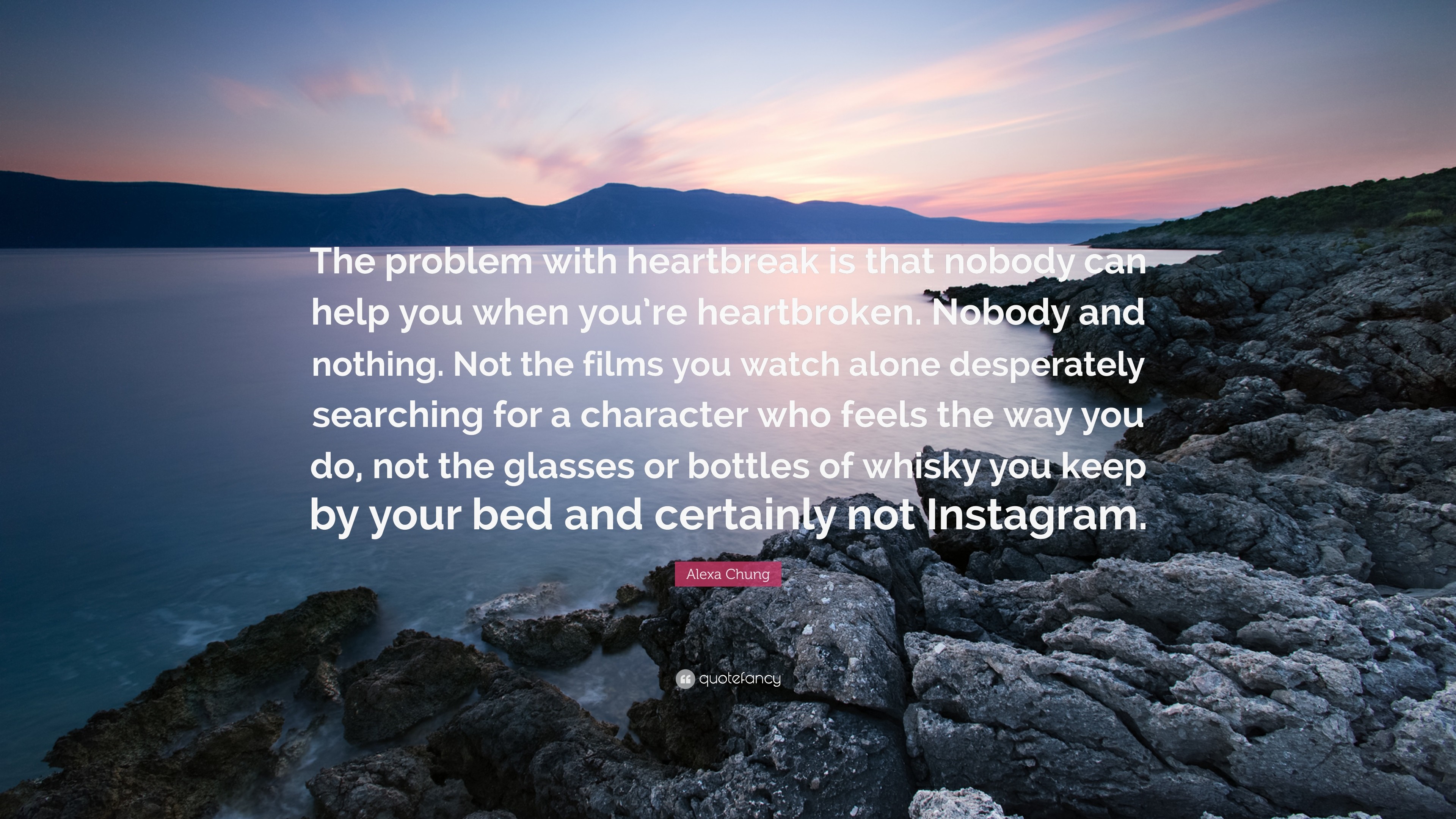 3840x2160 Alexa Chung Quote: “The problem with heartbreak is that nobody can help you  when
