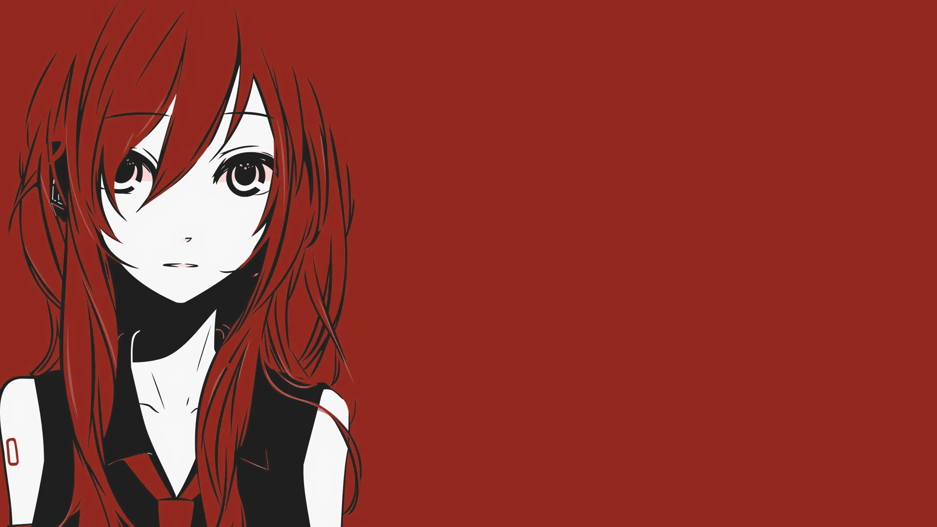 1920x1080 red, Vocaloid, Hatsune Miku, Anime