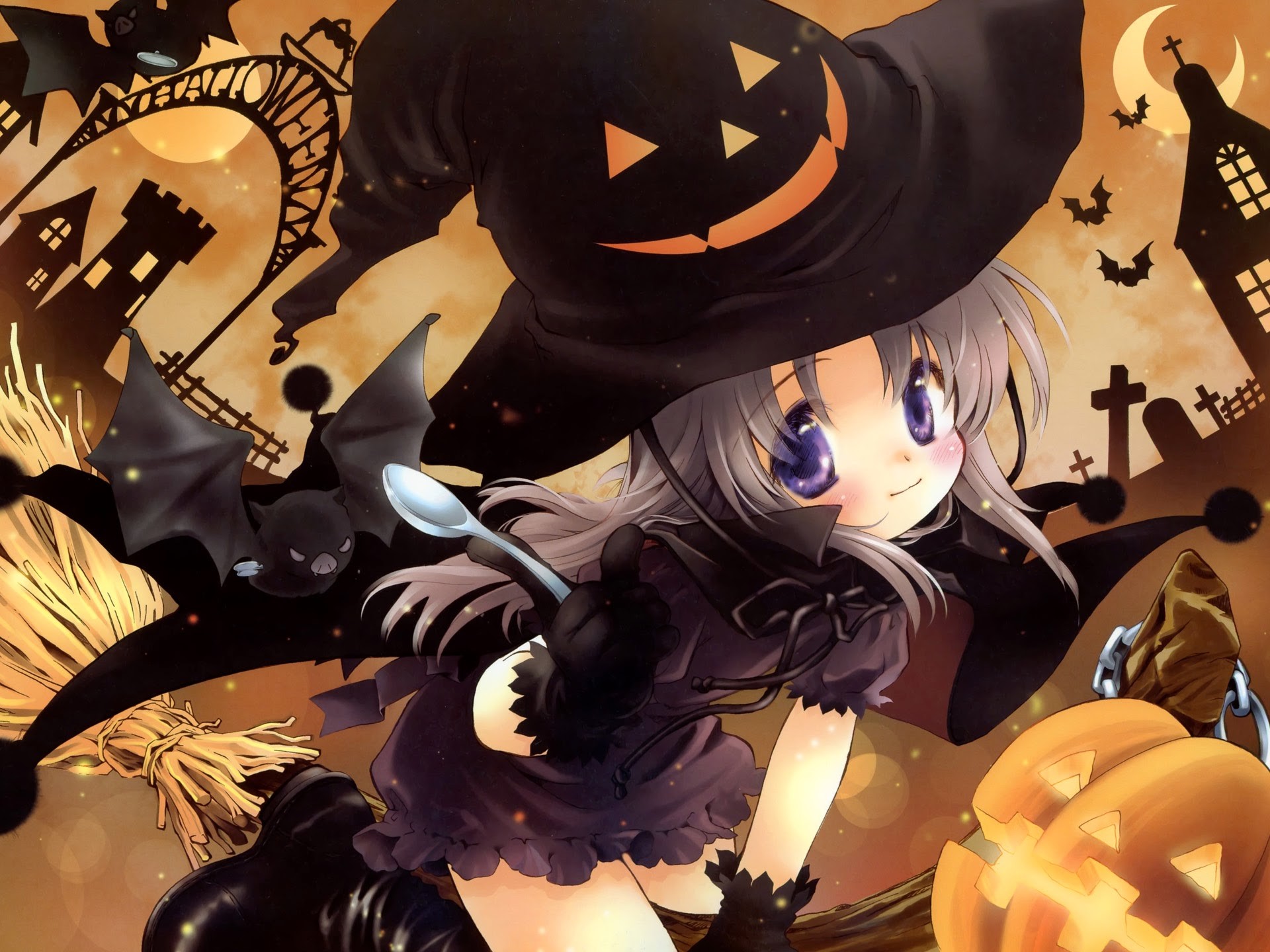 1920x1440 anime girl image Halloween Source Â· Cute Halloween Vampire Wallpaper  WallpaperSafari