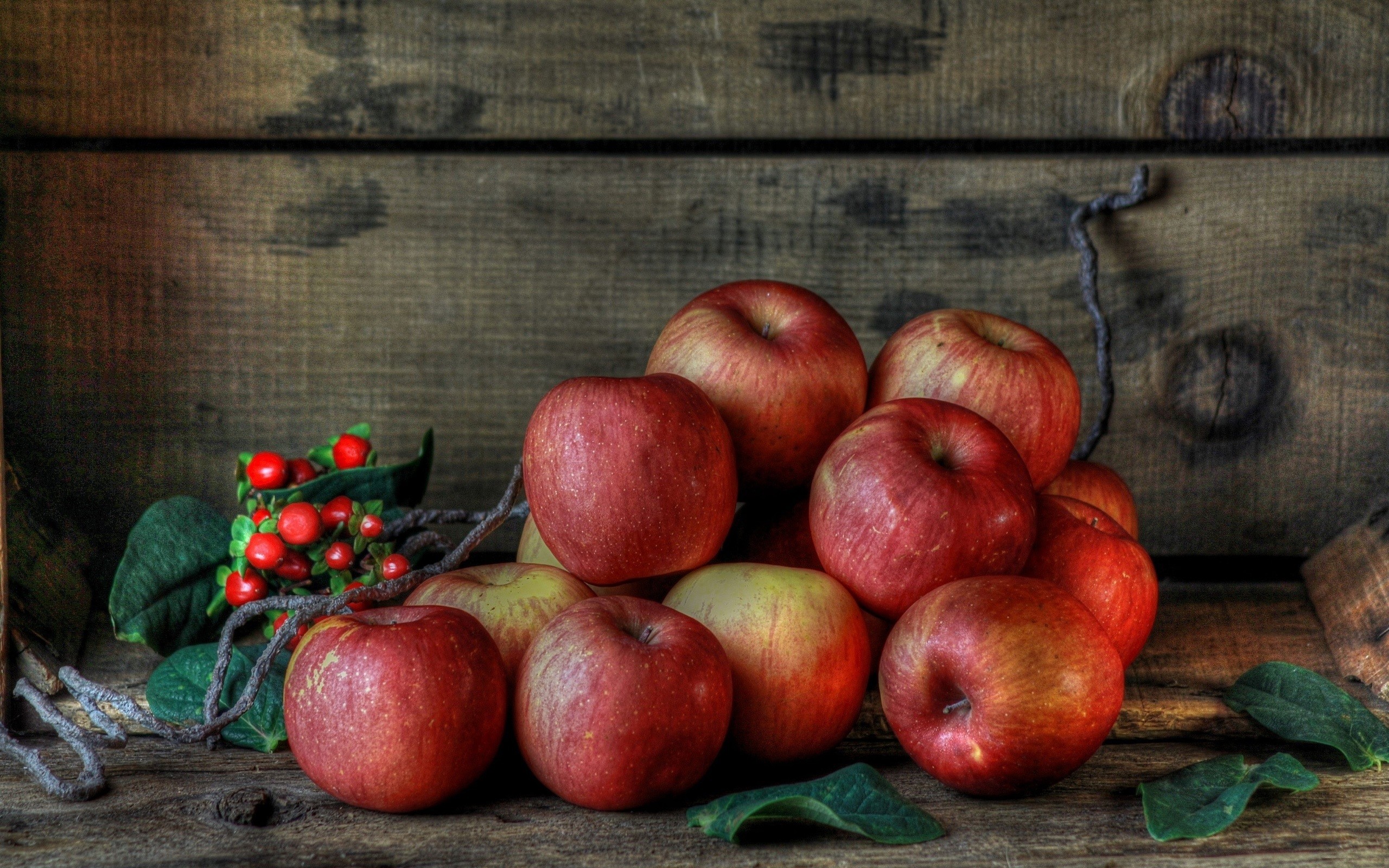 2560x1600 Fresh fruits, red apples, berries wallpaper 