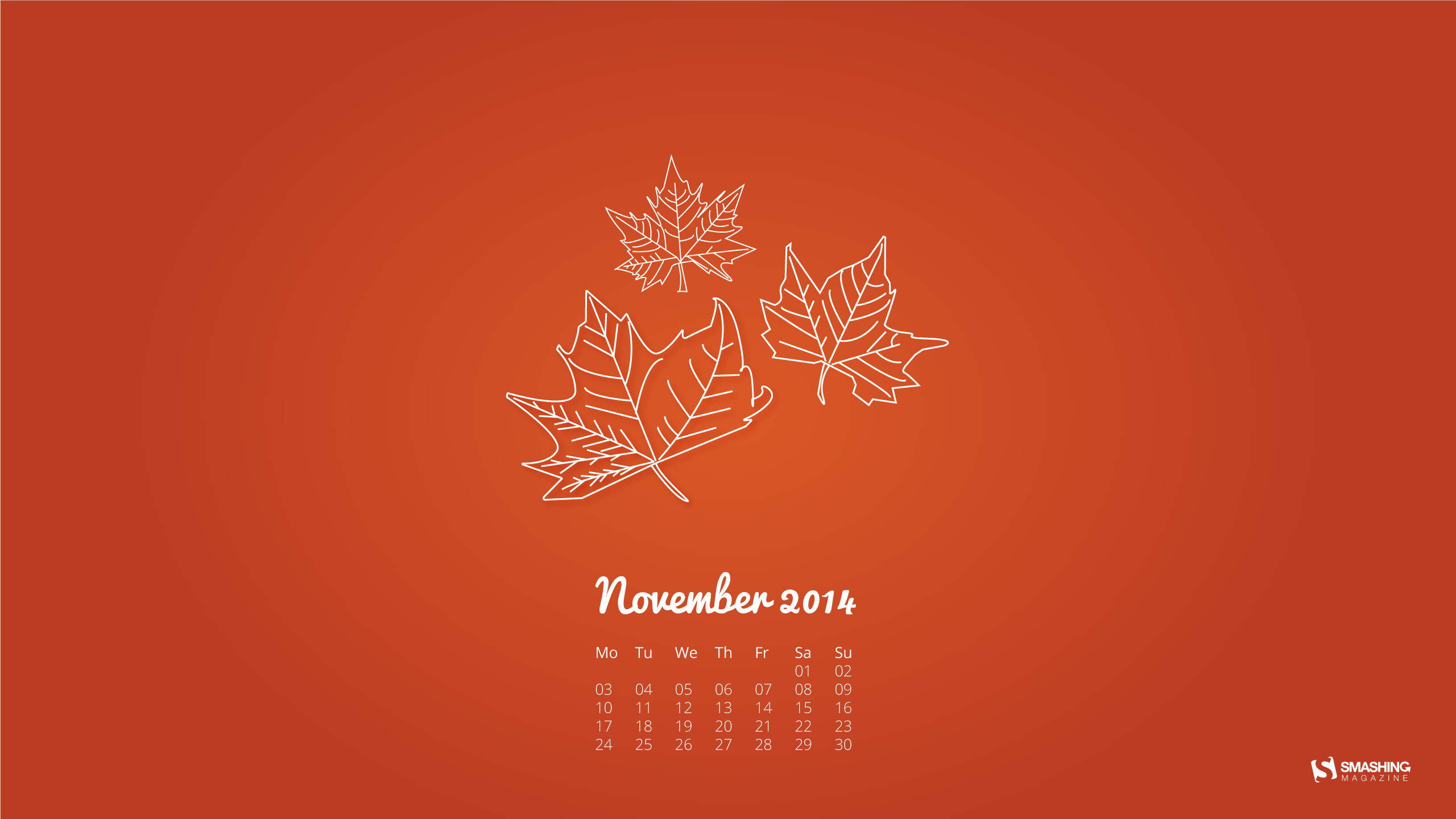 2560x1440 September 2014 Desktop Calendar Wallpaper | Paper Leaf ...