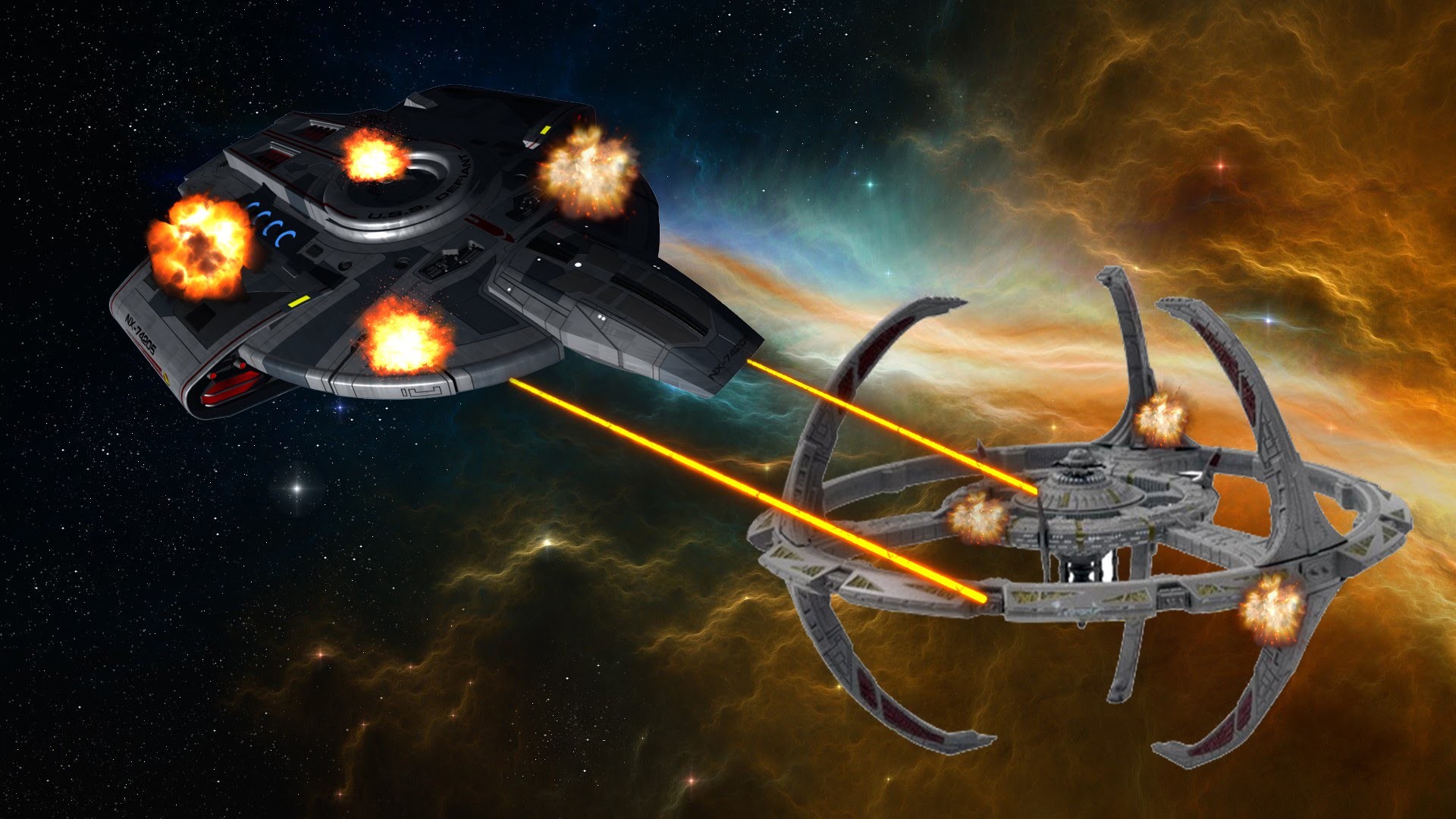 1920x1080 U.S.S. Defiant VS Deep Space Nine! - Star Trek: Bridge Commander -  Kobayashi Maru Battles - YouTube