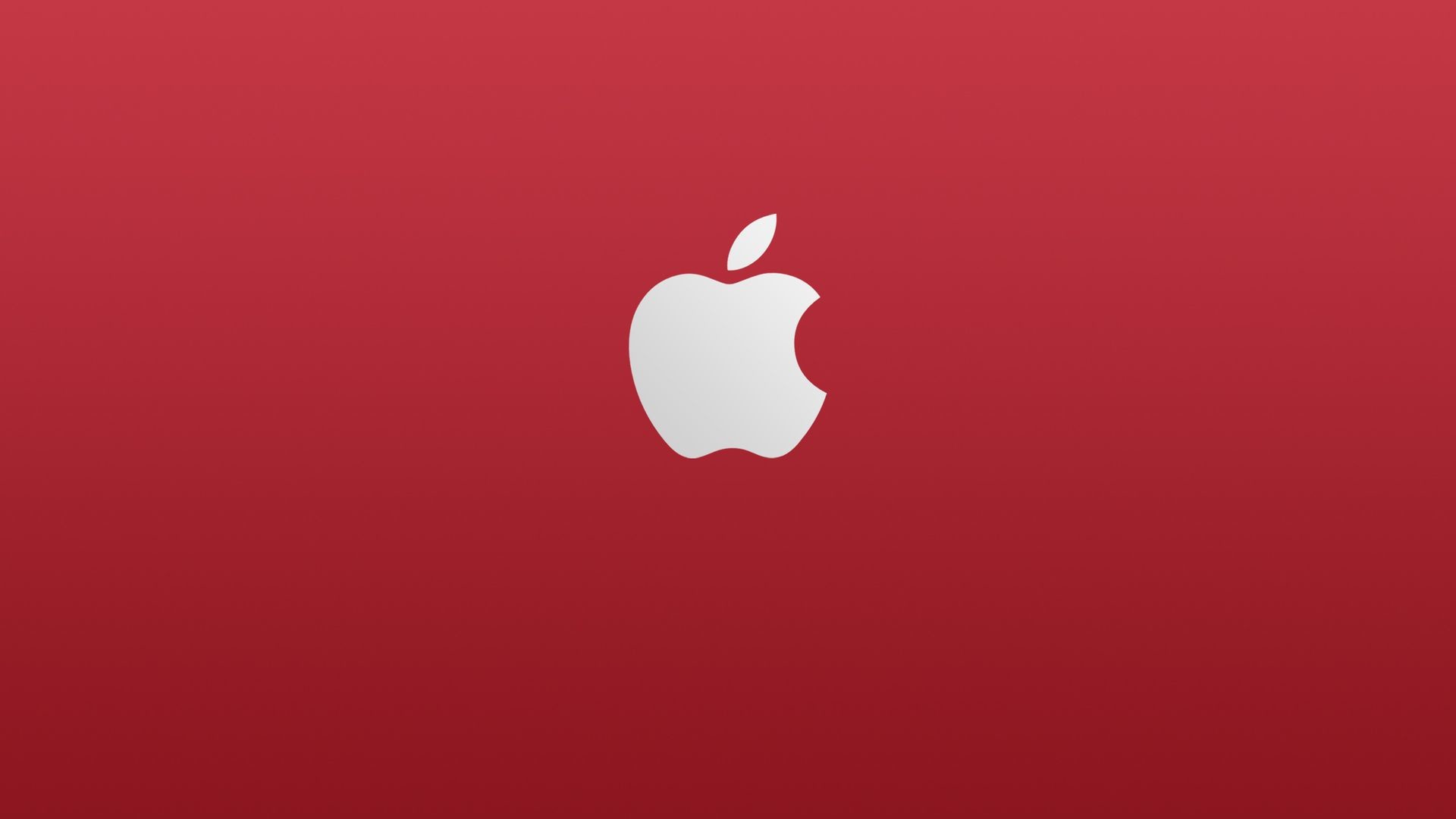 1920x1080 Red Background and White Apple Logo HD Wallpaper