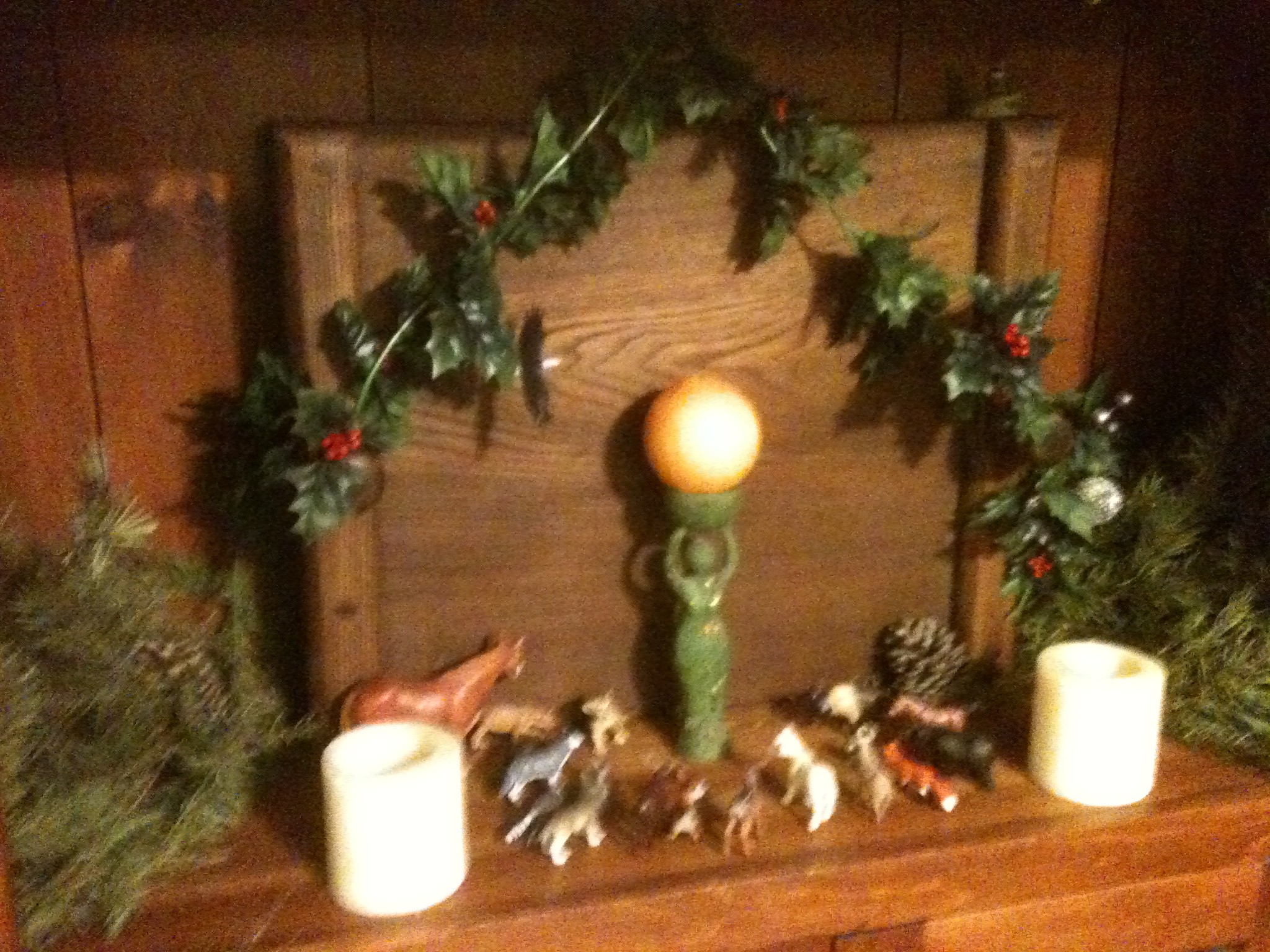 2048x1536 Who says that Pagan's don't have a Nativity scene some do! It is easy to  put together some favorite statues and a little bit of ivy and holly.