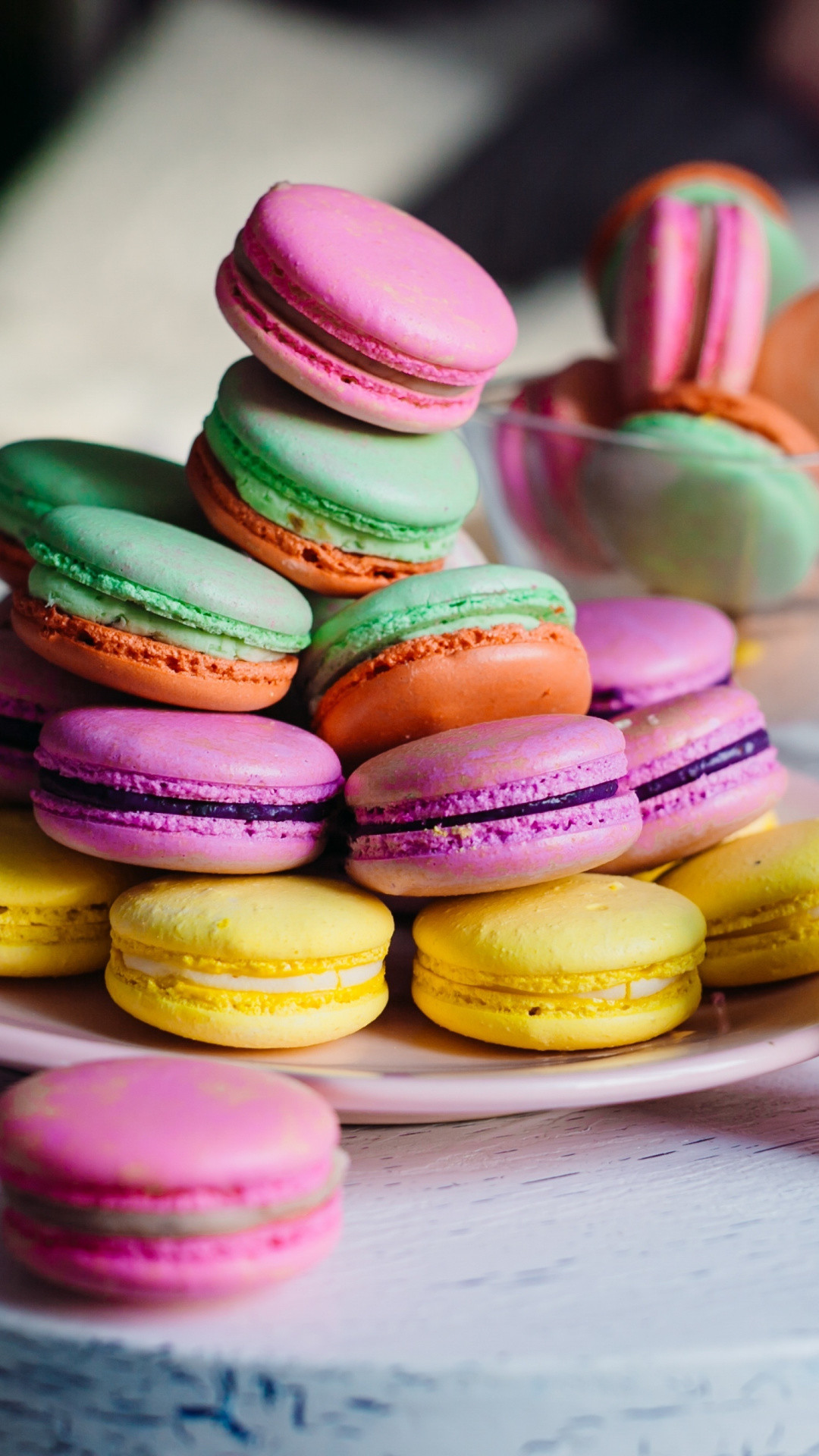 1080x1920  wallpaper Macarons, colorful, sweets