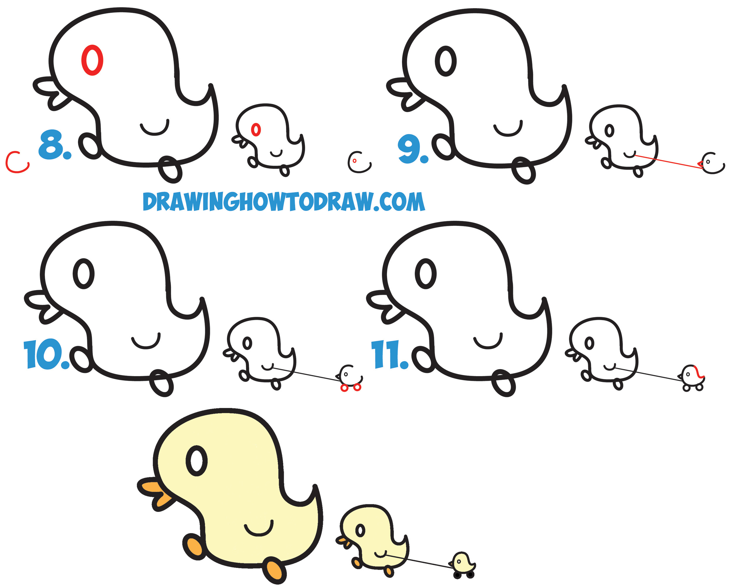 2500x2001 Learn How to Draw Cute Kawaii Baby Ducks / Cartoon Ducklings in Simple  Steps Drawing Lesson