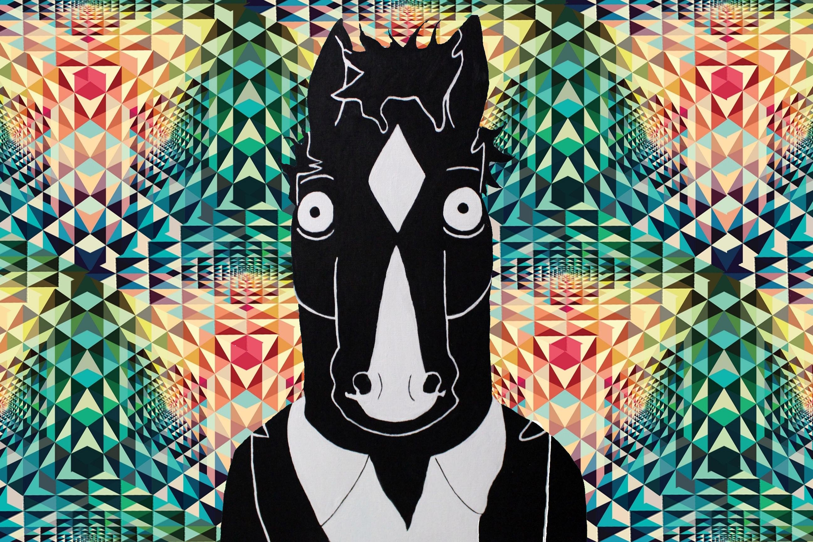 2592x1728 A Bojack Wallpaper I made from a painting I painted. (OC)