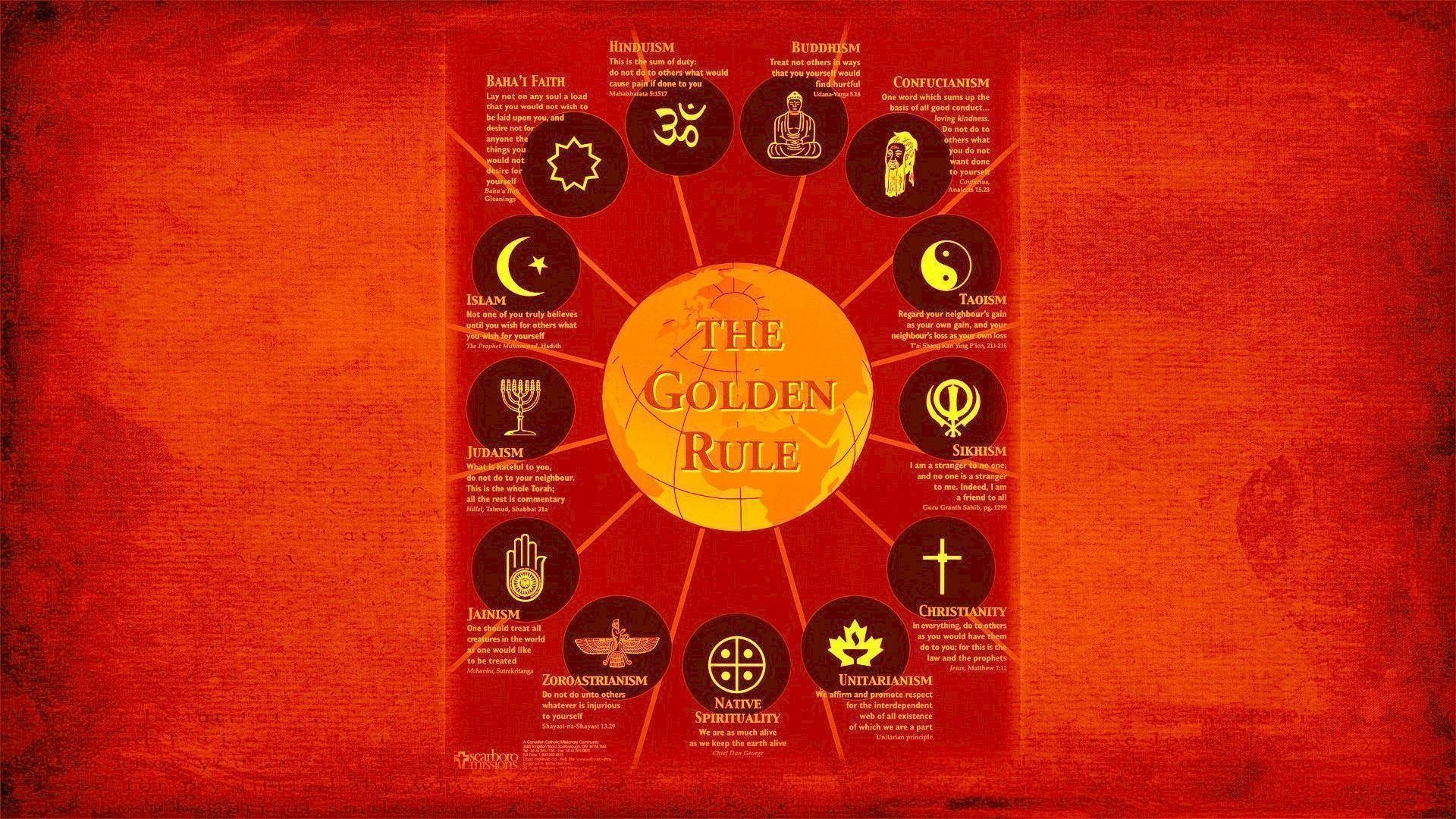 1920x1080 The golden rules of religions wallpaper - 745396