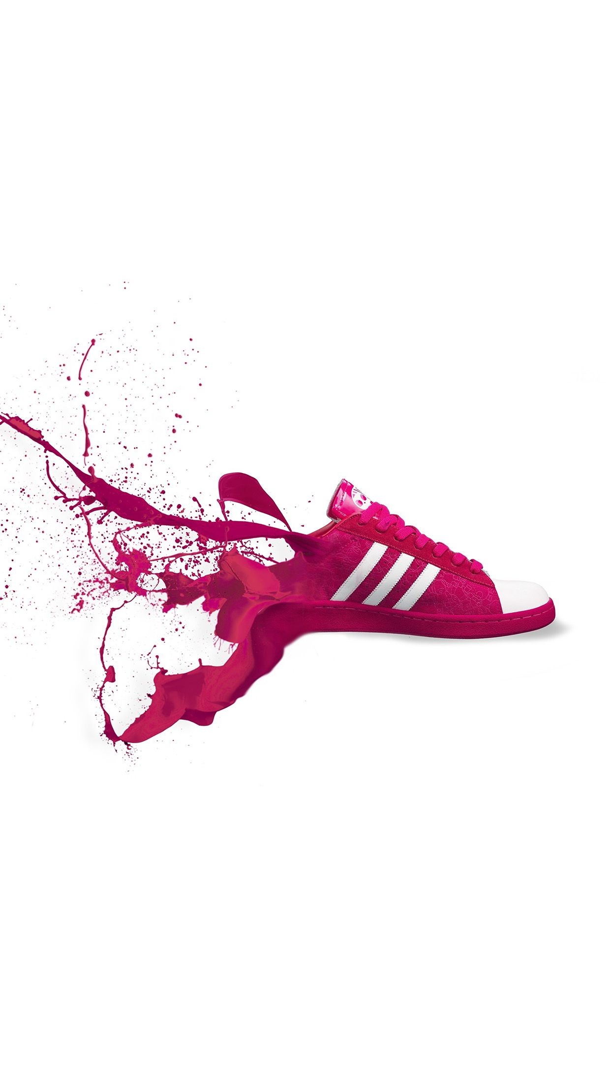 1242x2208 adidas red shoes sneakers logo art splash iphone 7 wallpaper