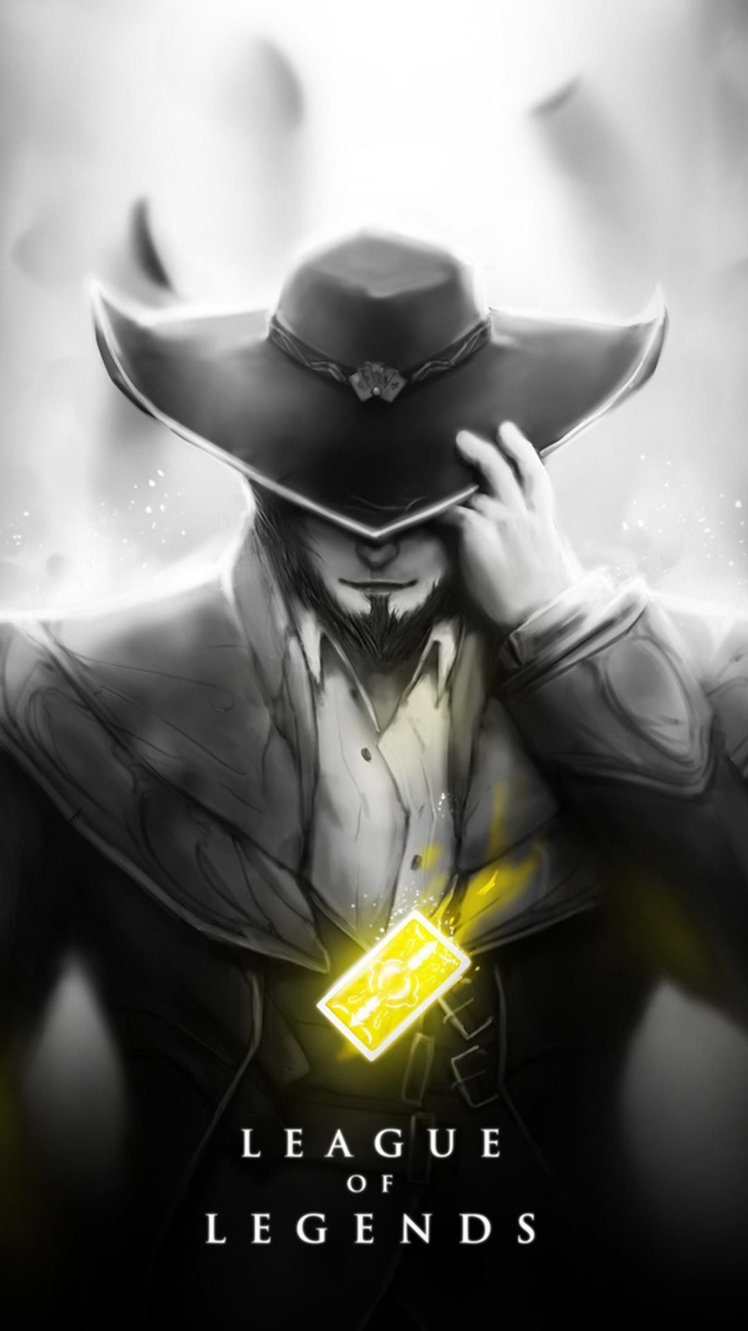 1080x1920 Twisted Fate Skin black and white android, iphone wallpaper, mobile  background