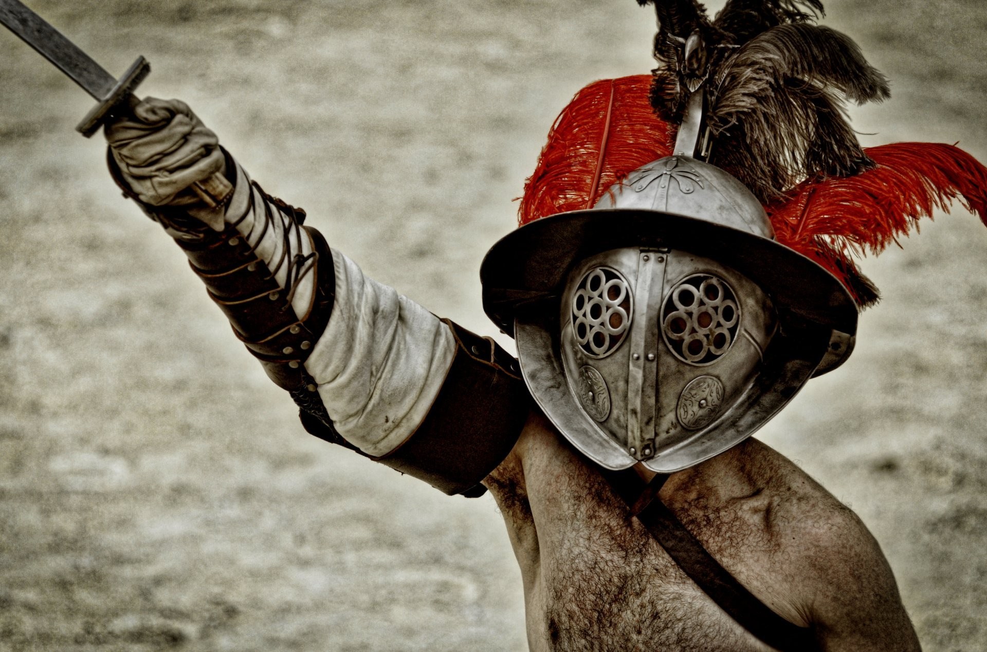 1920x1268 gladiator armour helmet sword greeting