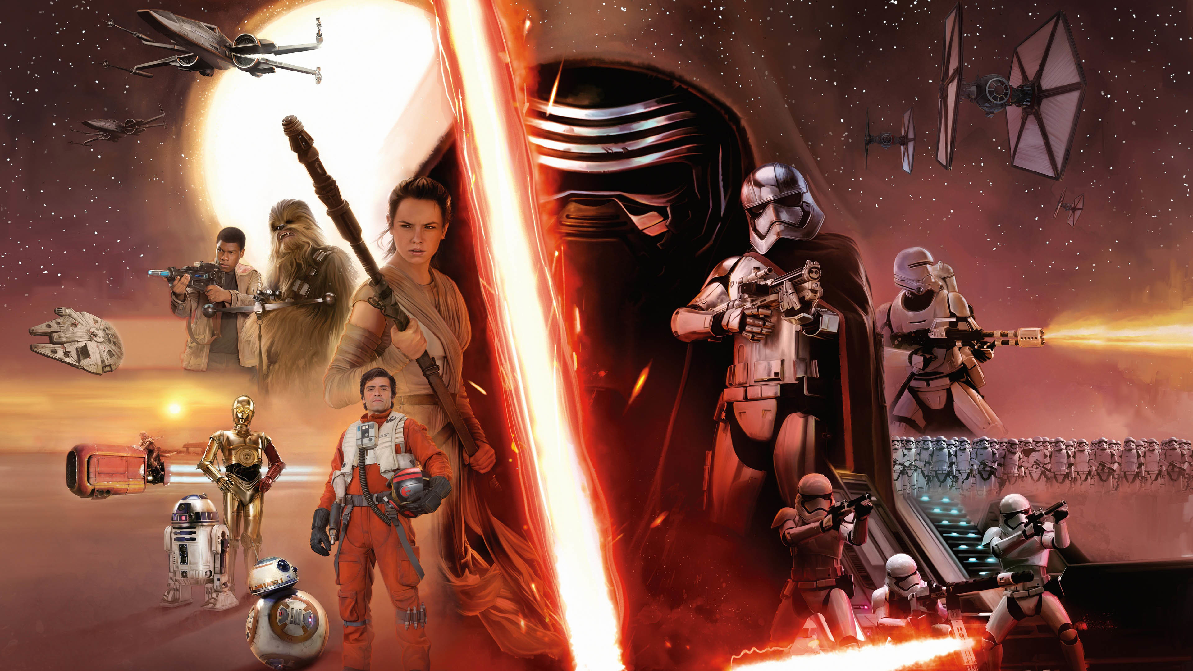 3840x2160 Star Wars, Episode 7: The Force Awakens Characters  wallpaper