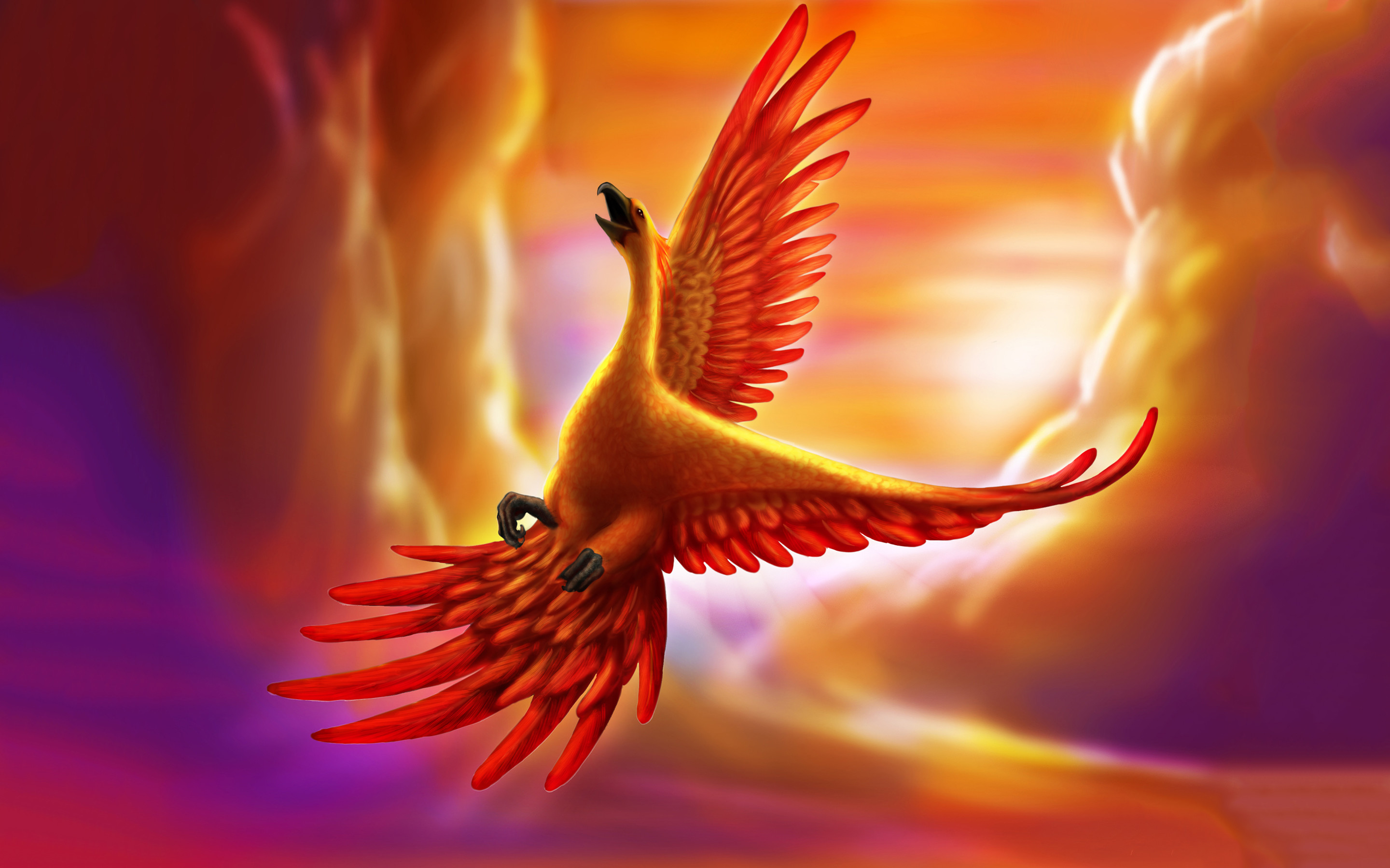 2880x1800 Golden phoenix