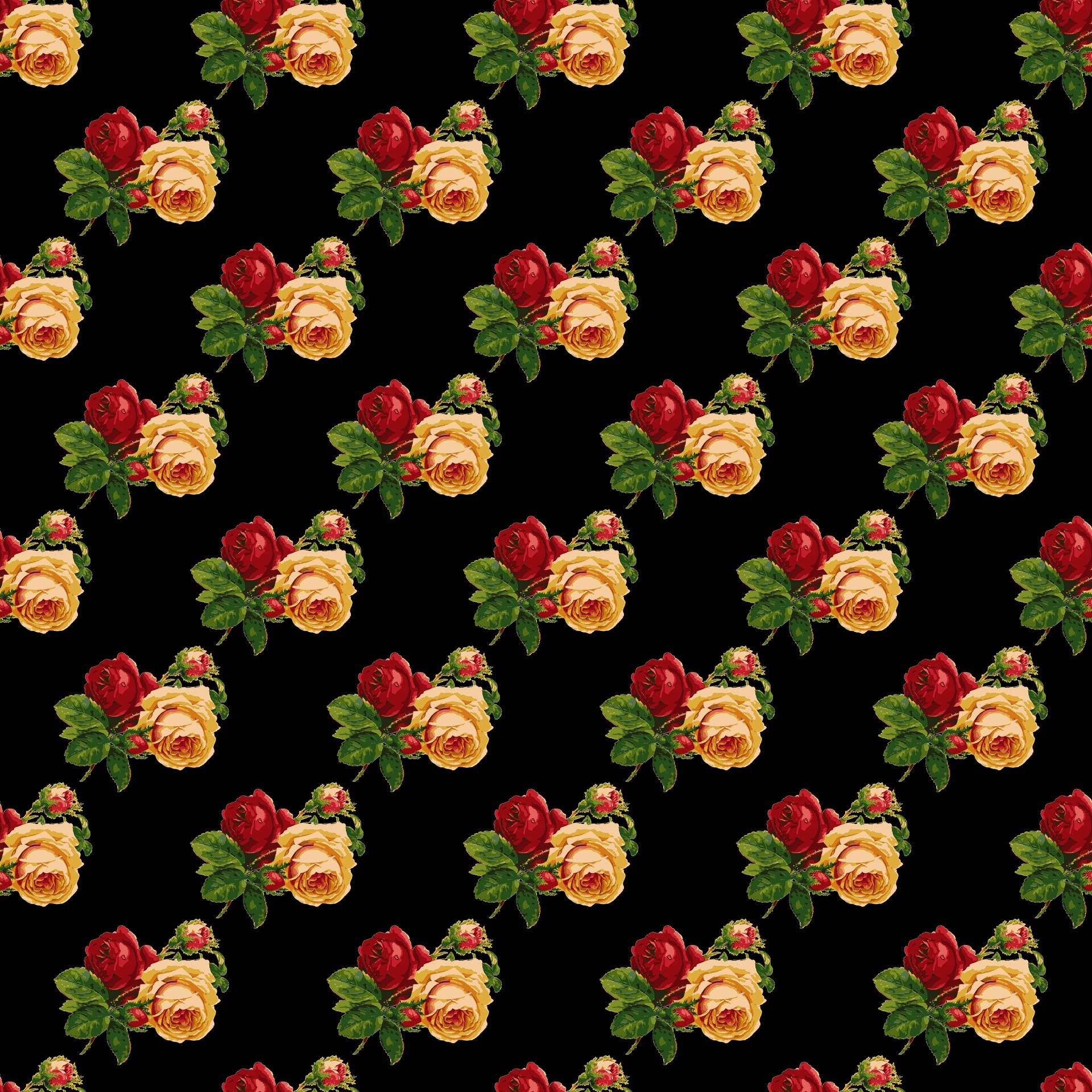 1920x1920 Vintage Roses Wallpaper Pattern