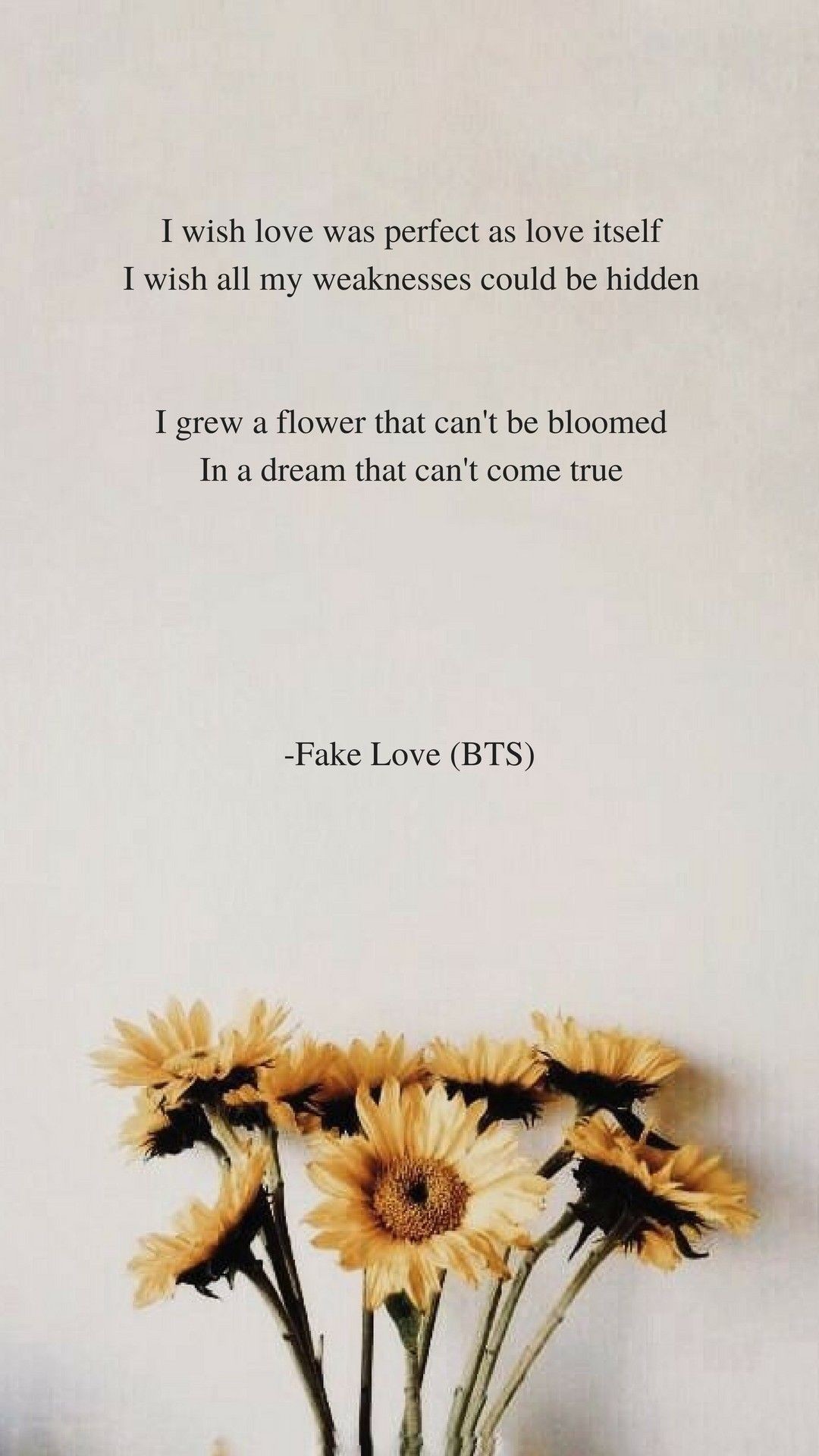 1080x1920 Fake Love by BTS Lyrics wallpaper