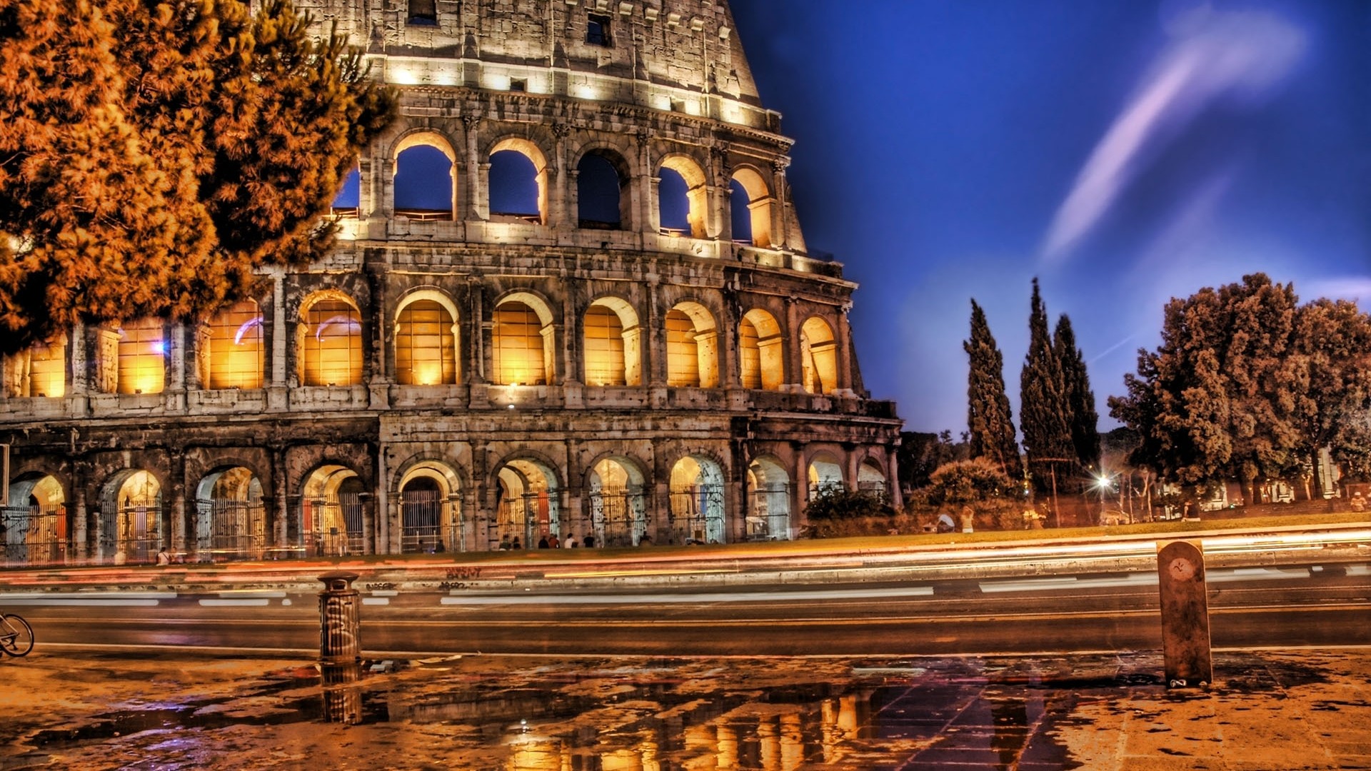 1920x1080 Preview wallpaper colosseum, rome, italy, ruins, hdr 