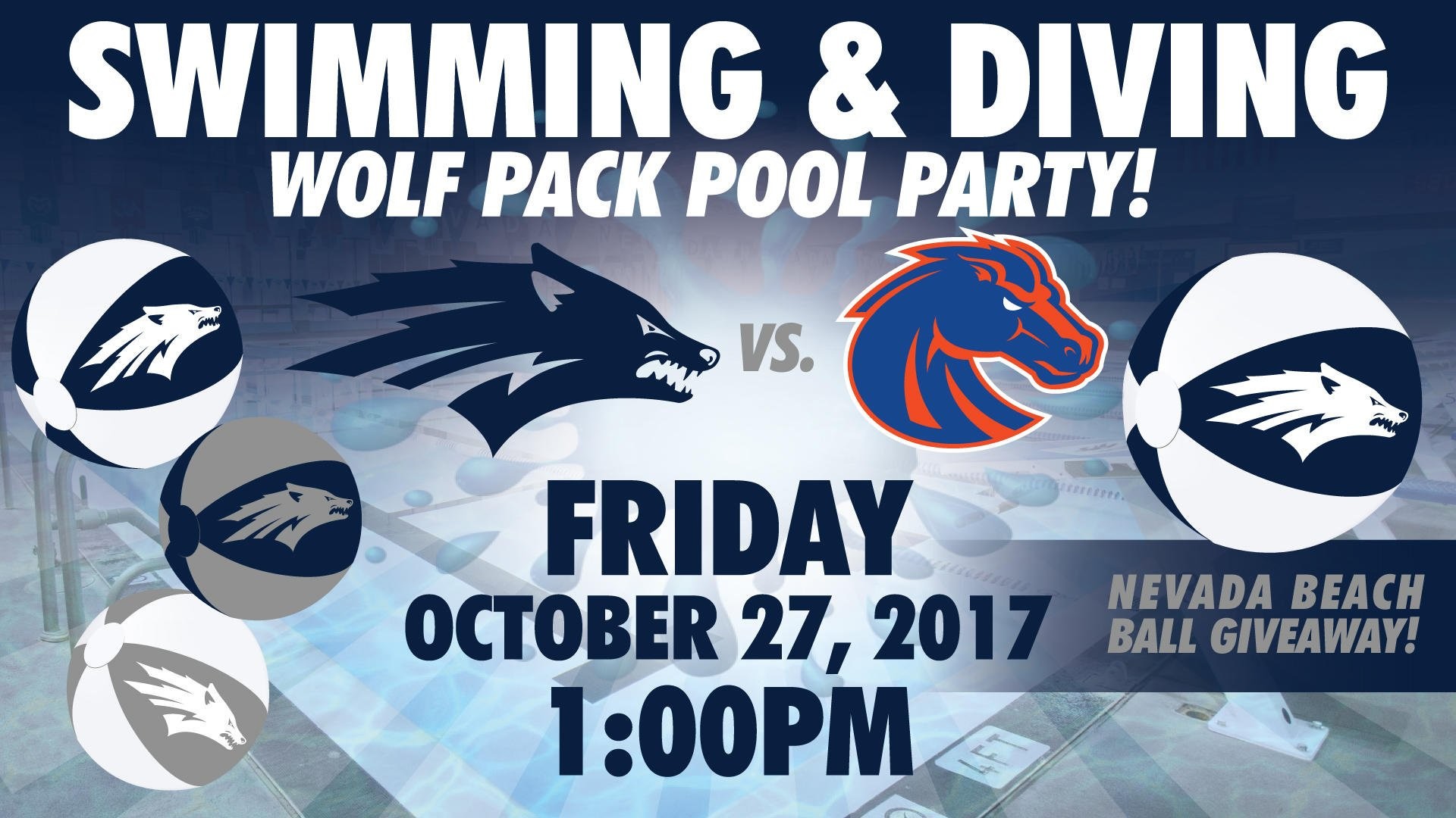 1920x1080 Nevada Wolf Pack on Twitter: "It's a party at the Lombardi Pool Friday!  @NevadaSwim takes on Boise State in an afternoon duel with a beach ball  giveaway.