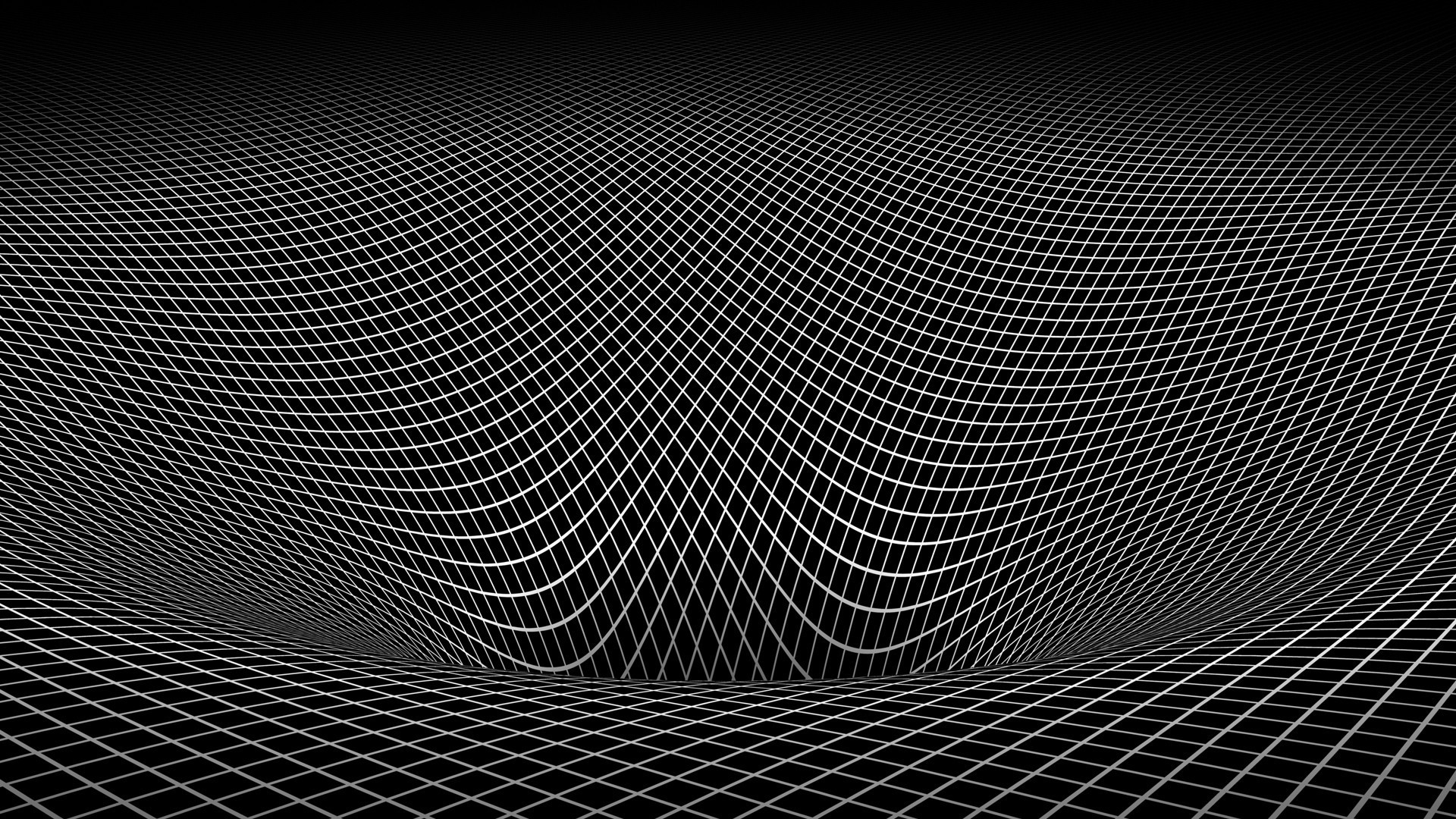 1920x1080 Abstract black and white gravity hole 3d warped wallpaper .