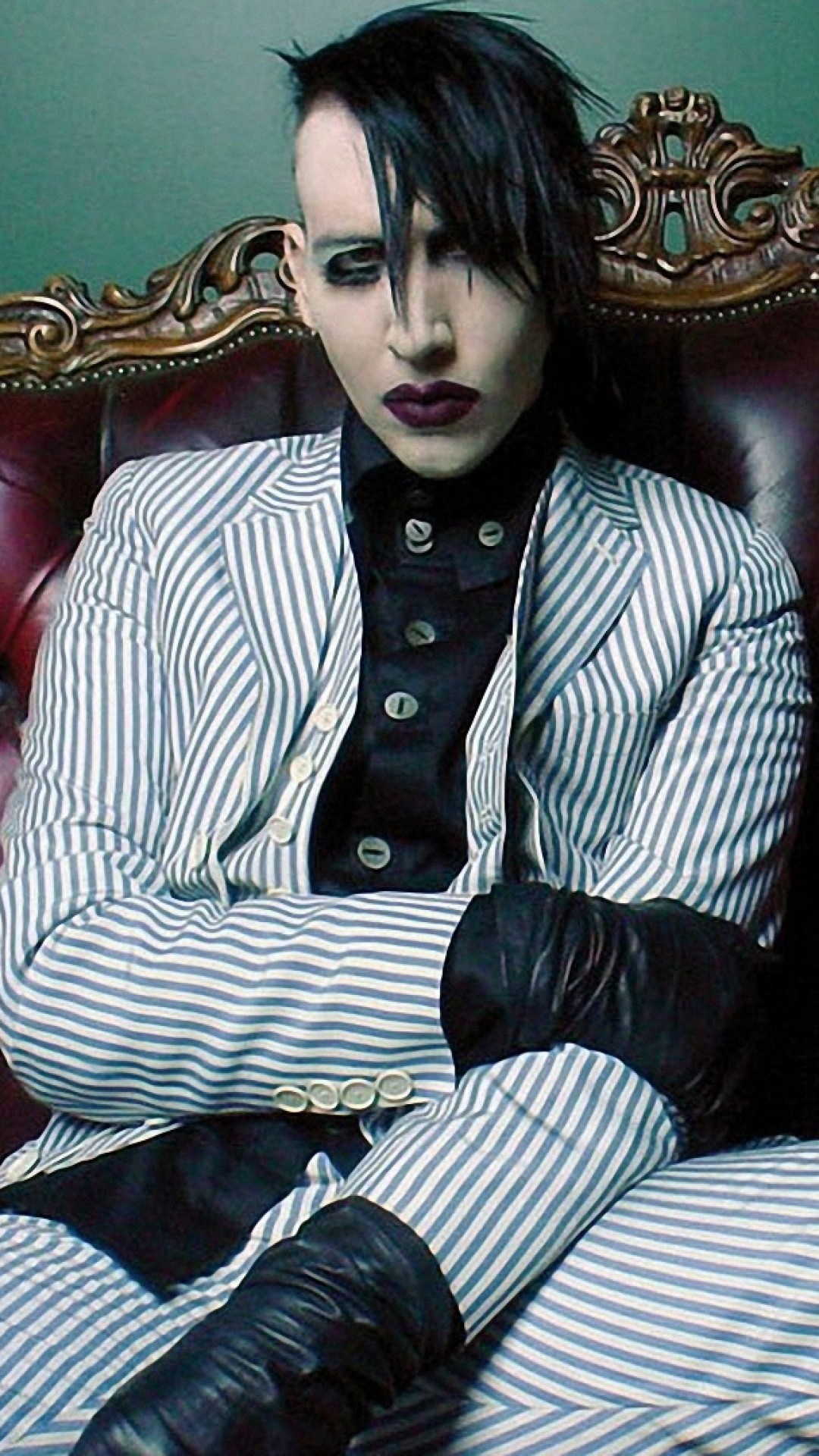 1080x1920  Wallpaper marilyn manson, makeup, image, armchair, lipstick