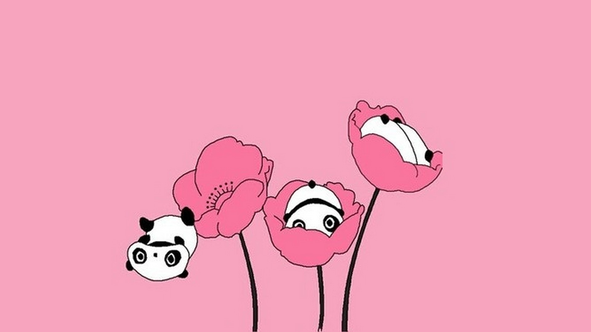 1920x1080 Cute Pink Panda Wallpaper 