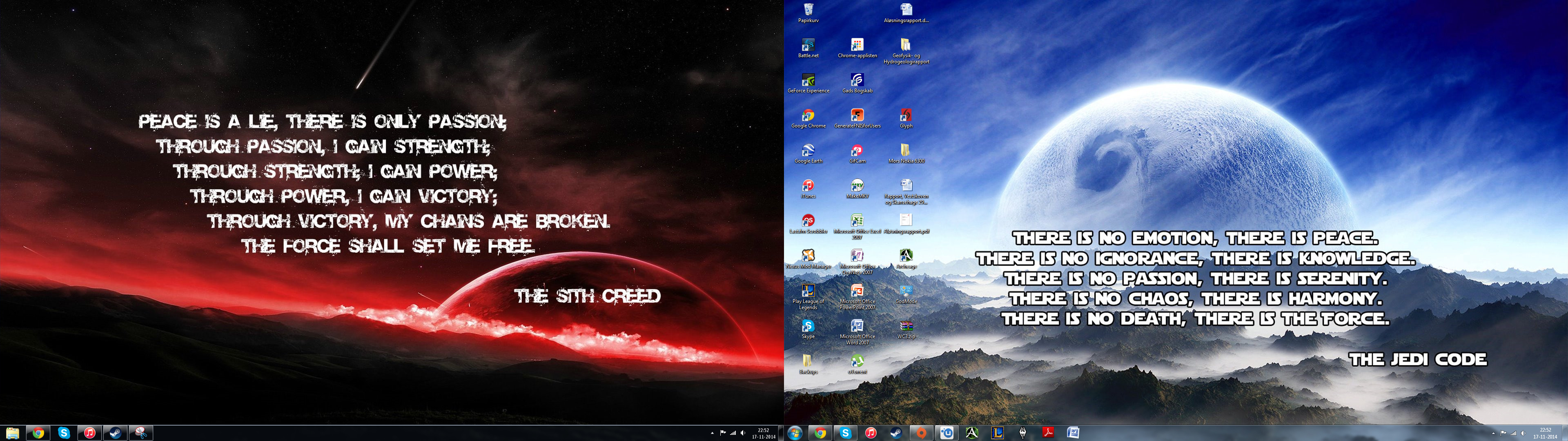 3840x1080 i have two monitors. i think the jedi one is made from an FJer