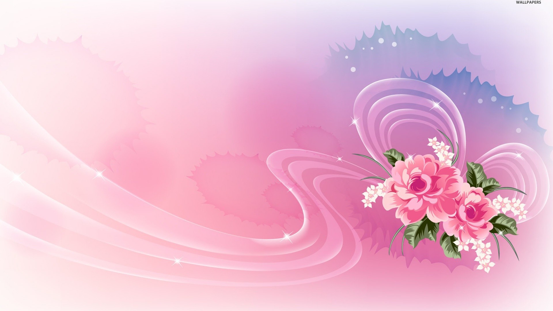 1920x1080  Pink Roses & Lucent Ribbon