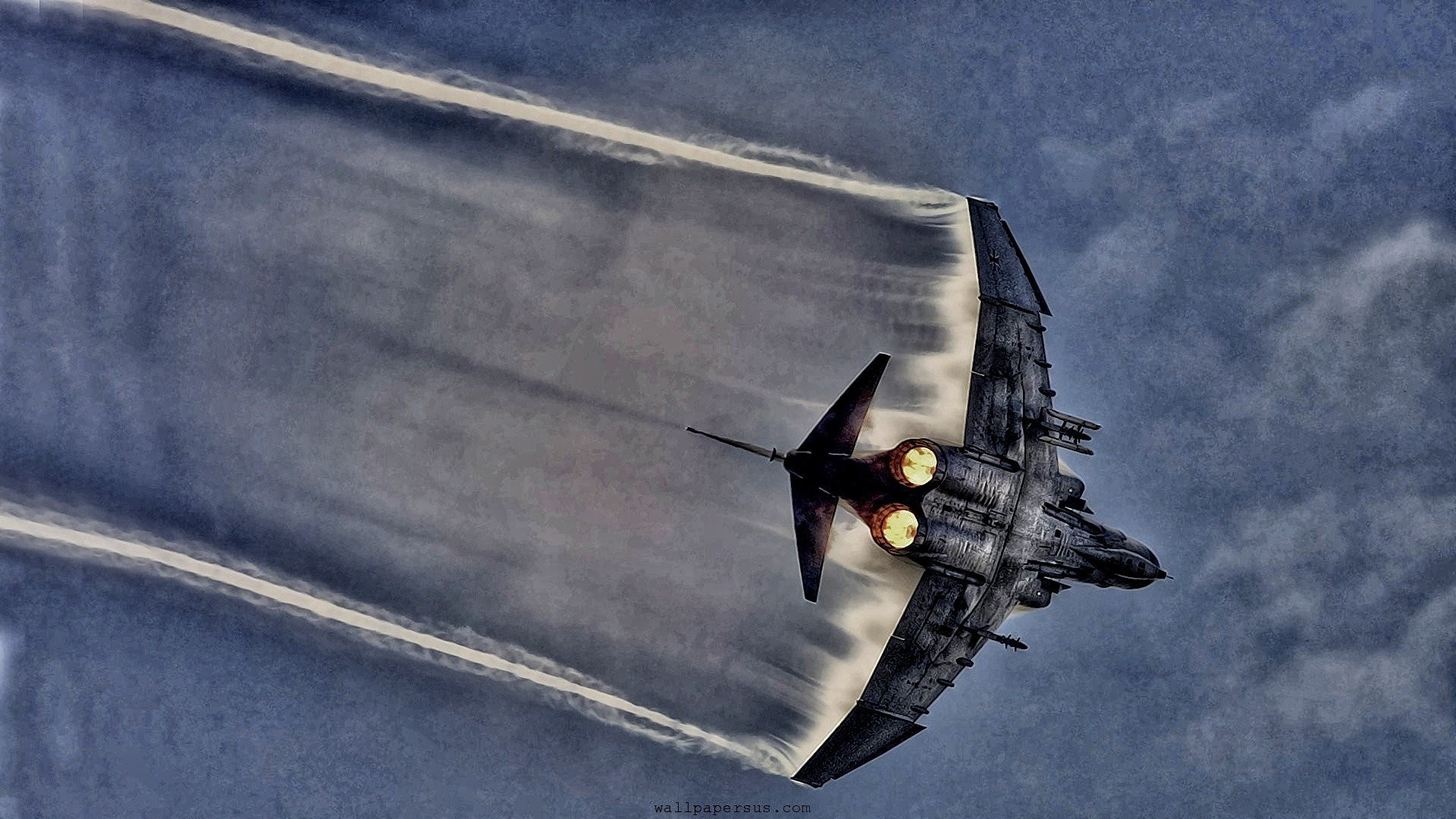 1920x1080 F-4 Phantom II Fighter Bomber HDR Photography McDonnell Douglas Military  Navy Skies