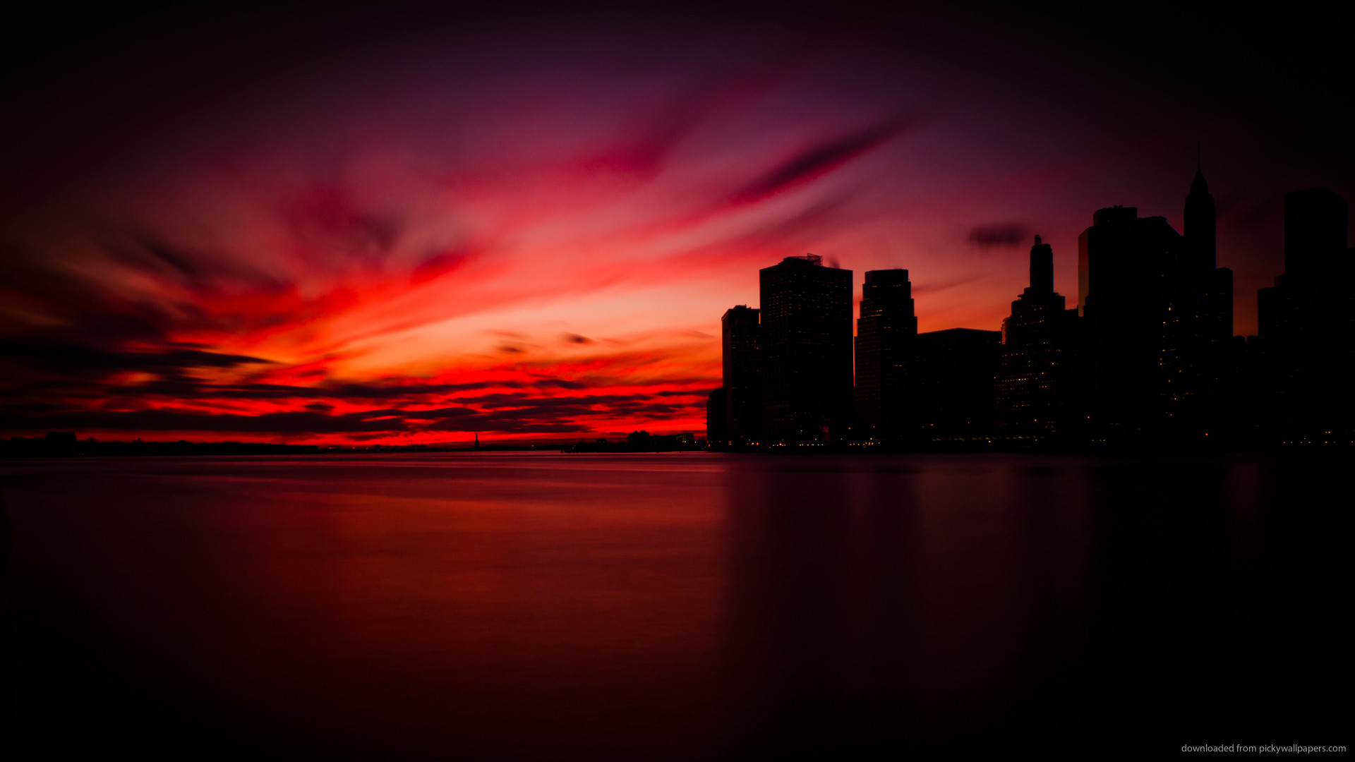 1920x1080 Dark Manhattan Sunset for 